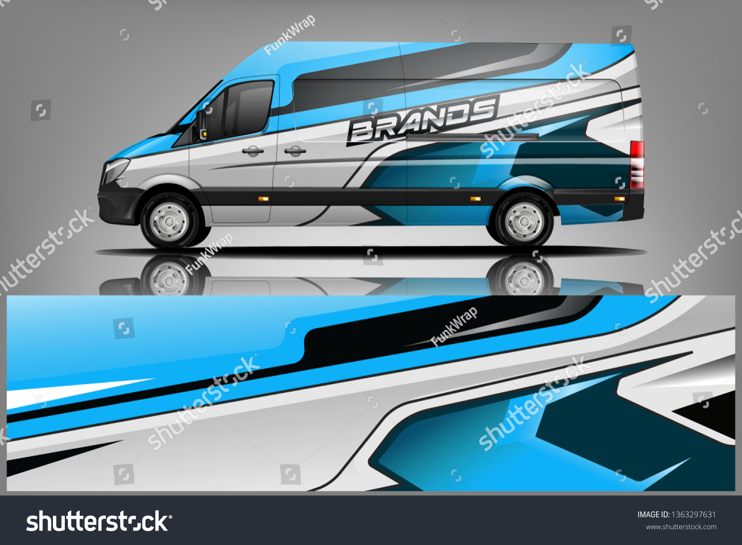 Van Wrap Livery design. Ready print wrap design for Van dekal