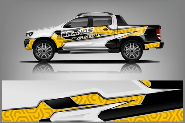 truck and car decal design vector kit. abstract background graphics for vehicle advertisement and vinyl wrap dekal