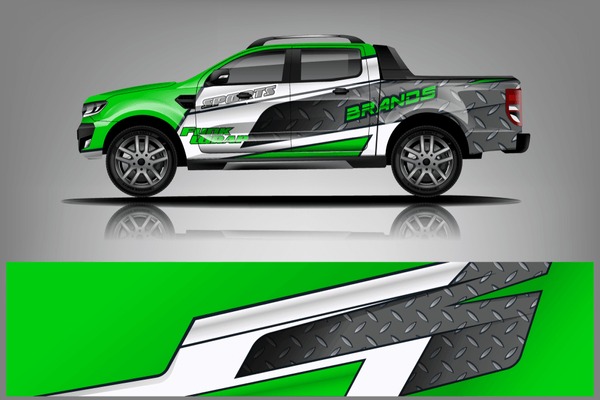 truck and car decal design vector kit. abstract background graphics for vehicle advertisement and vinyl wrap dekal