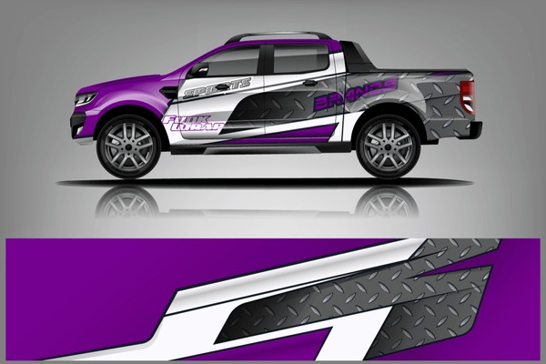 truck and car decal design vector kit. abstract background graphics for vehicle advertisement and vinyl wrap dekal