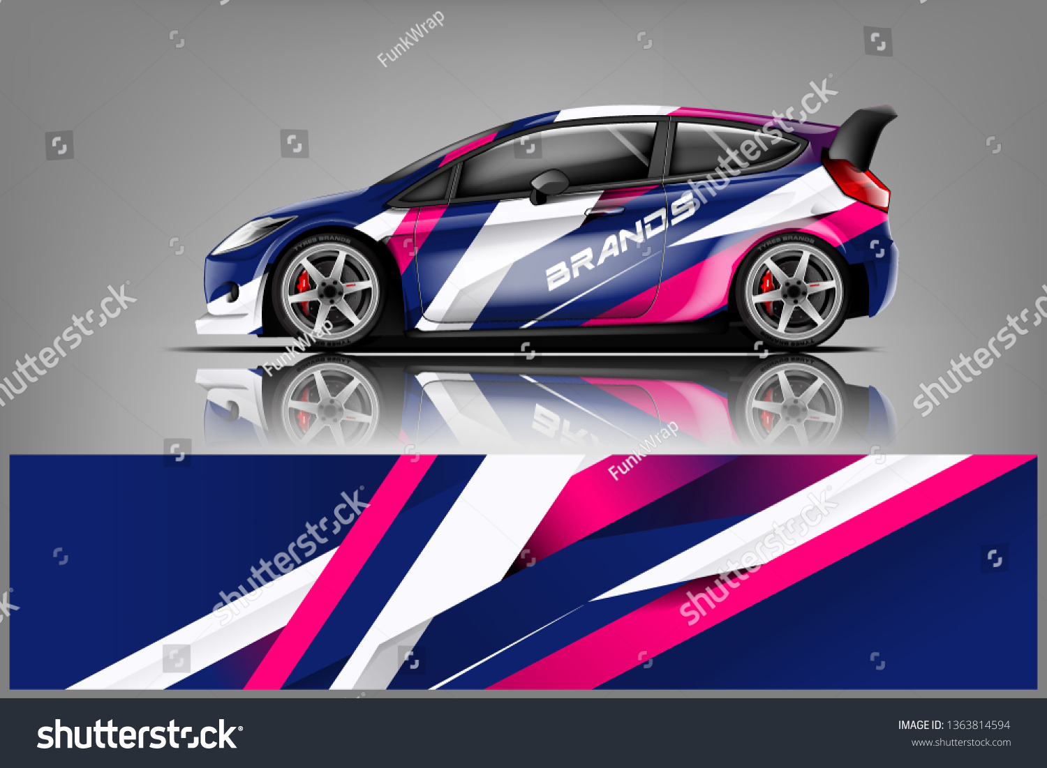 Car decal wrap design vector. Graphic abstract stripe racing background kit designs for vehicle, race car, rally, adventure and livery dekal