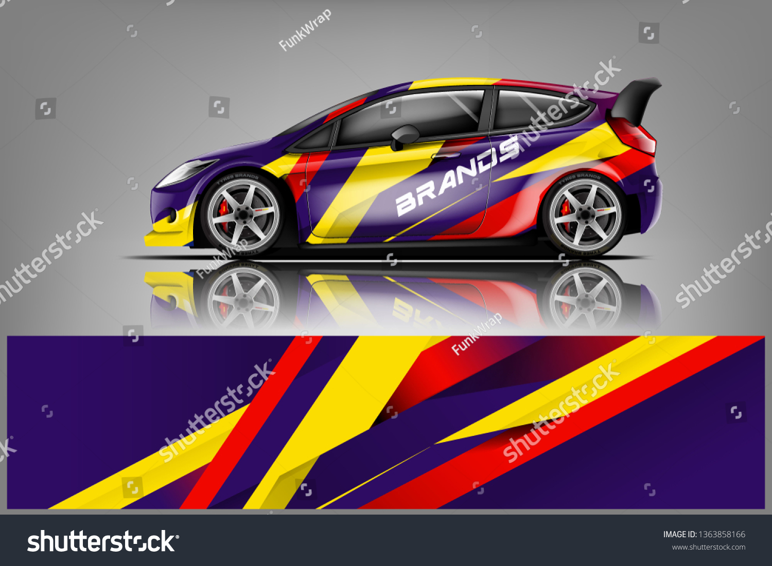 Car decal wrap design vector. Graphic abstract stripe racing background kit designs for vehicle, race car, rally, adventure and livery dekal
