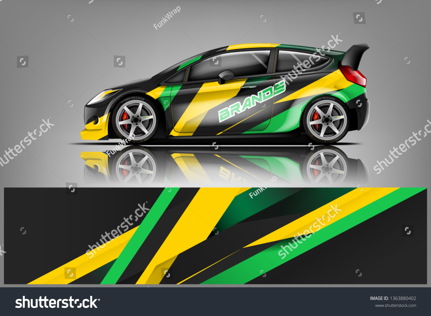 Car decal wrap design vector. Graphic abstract stripe racing background kit designs for vehicle, race car, rally, adventure and livery dekal