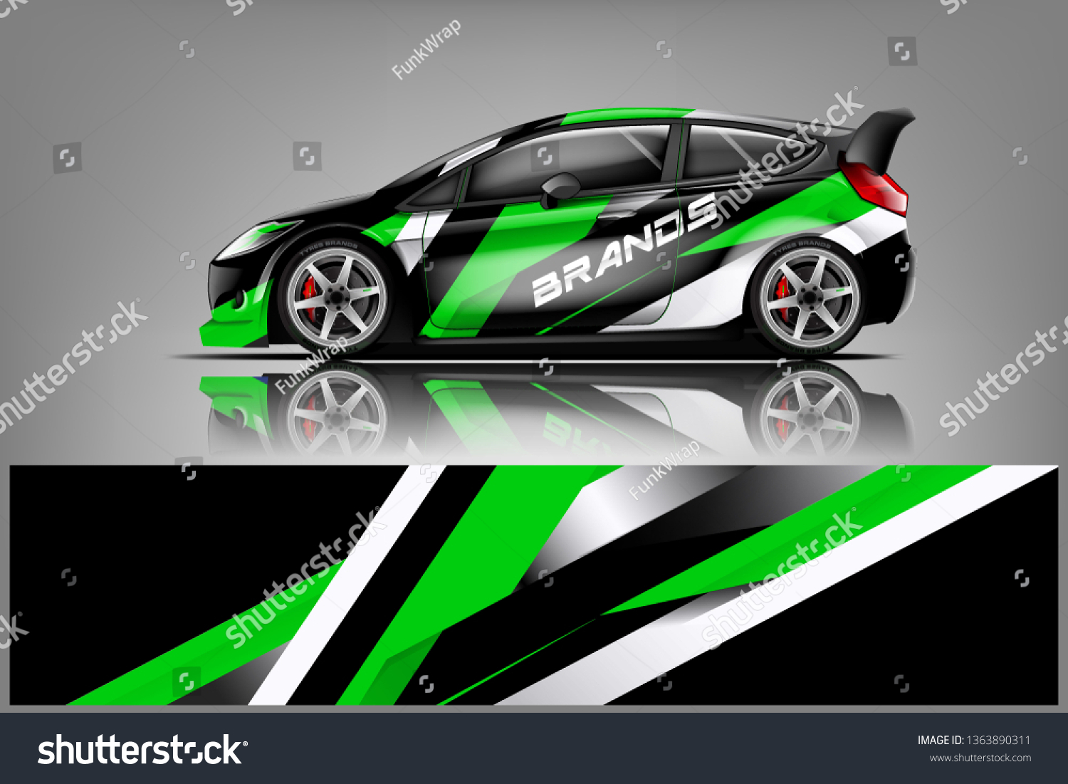 Car decal wrap design vector. Graphic abstract stripe racing background kit designs for vehicle, race car, rally, adventure and livery dekal