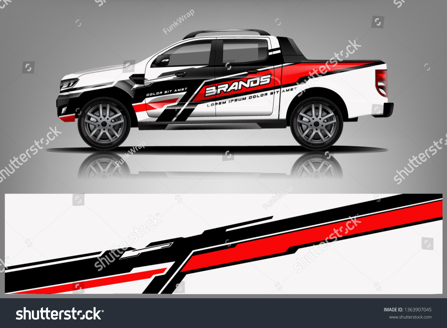 truck and car decal design vector kit. abstract background graphics for vehicle advertisement and vinyl wrap
