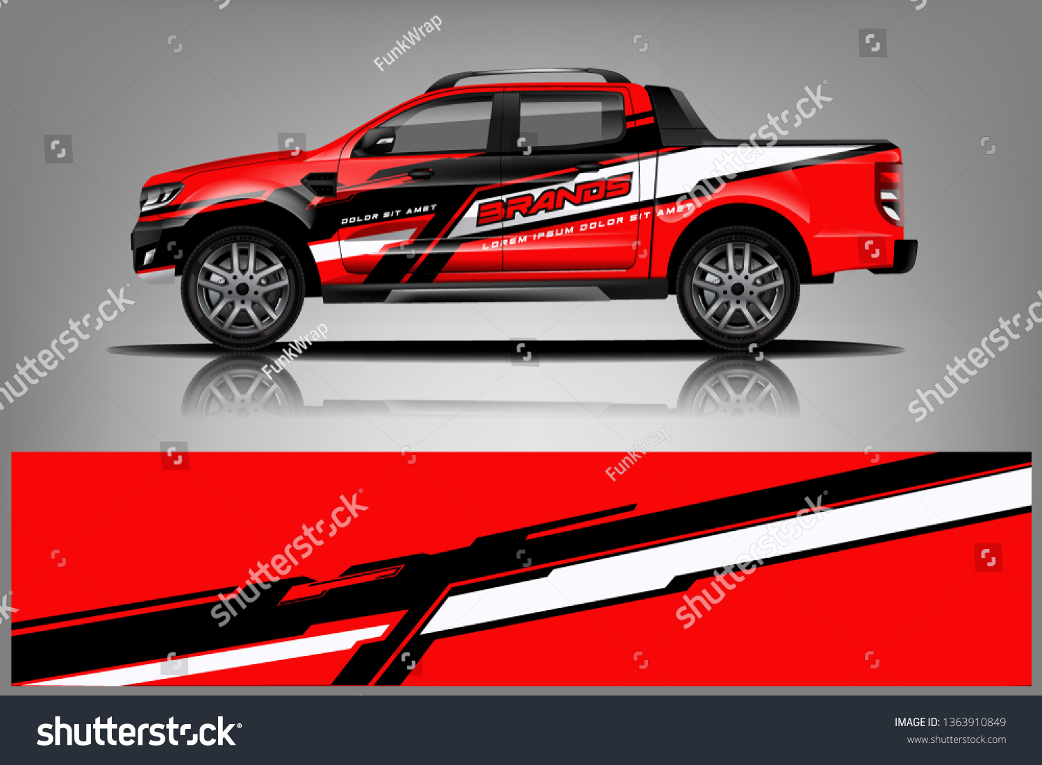 truck and car decal design vector kit. abstract background graphics for vehicle advertisement and vinyl wrap