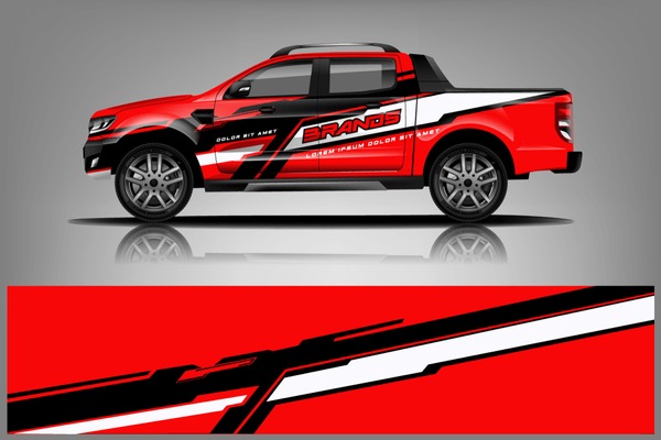 truck and car decal design vector kit. abstract background graphics for vehicle advertisement and vinyl wrap