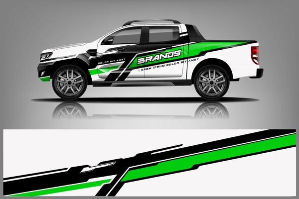 truck and car decal design vector kit. abstract background graphics for vehicle advertisement and vinyl wrap
