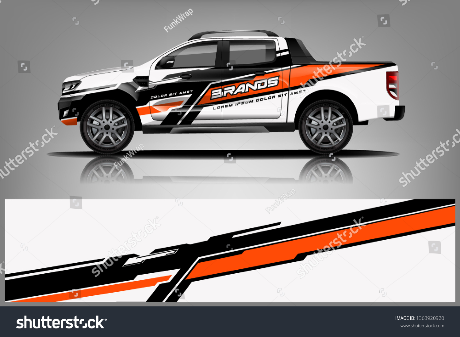 truck and car decal design vector kit. abstract background graphics for vehicle advertisement and vinyl wrap