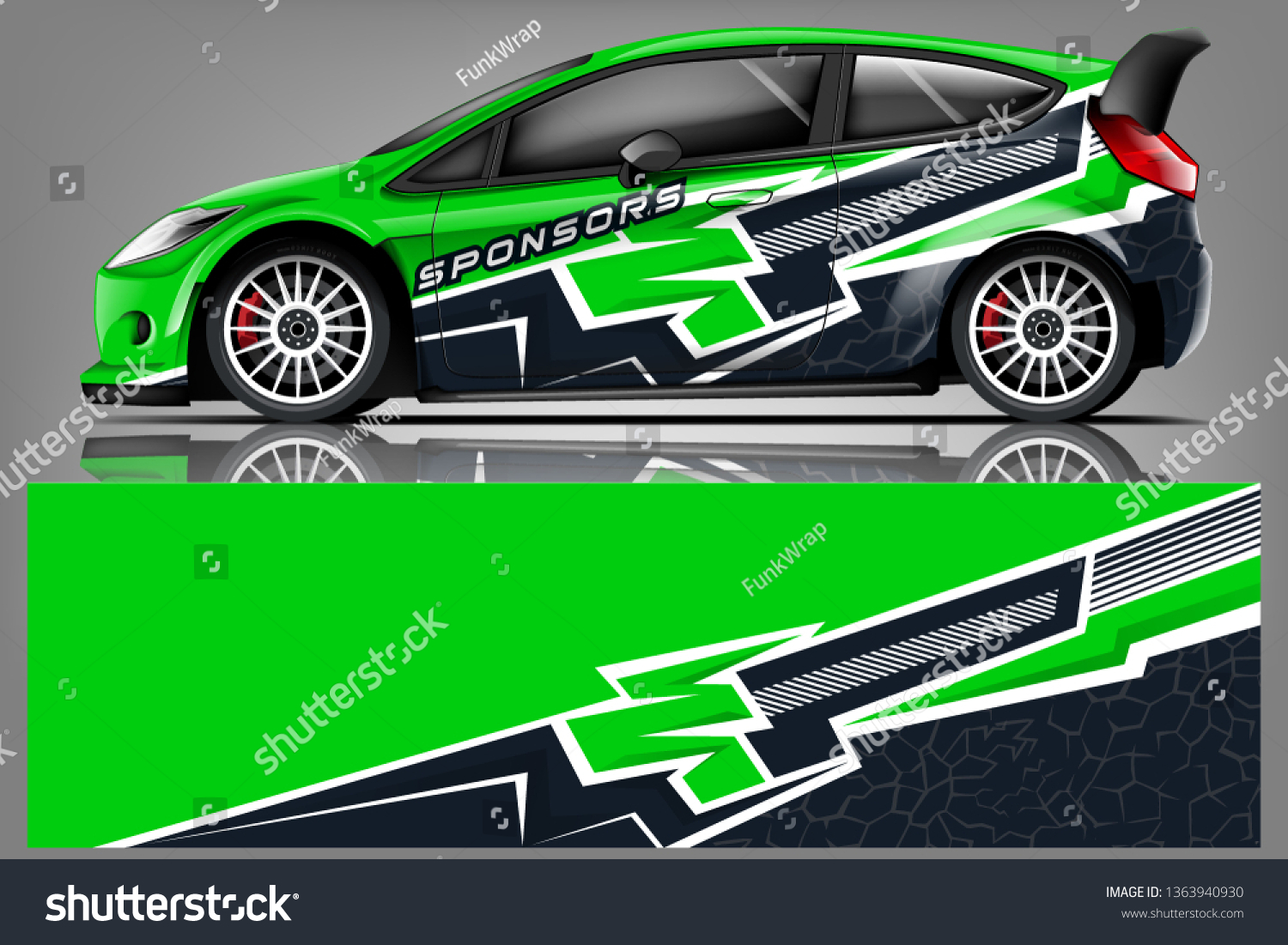 Car decal wrap design vector. Graphic abstract stripe racing background kit designs for vehicle, race car, rally, adventure and livery dekal