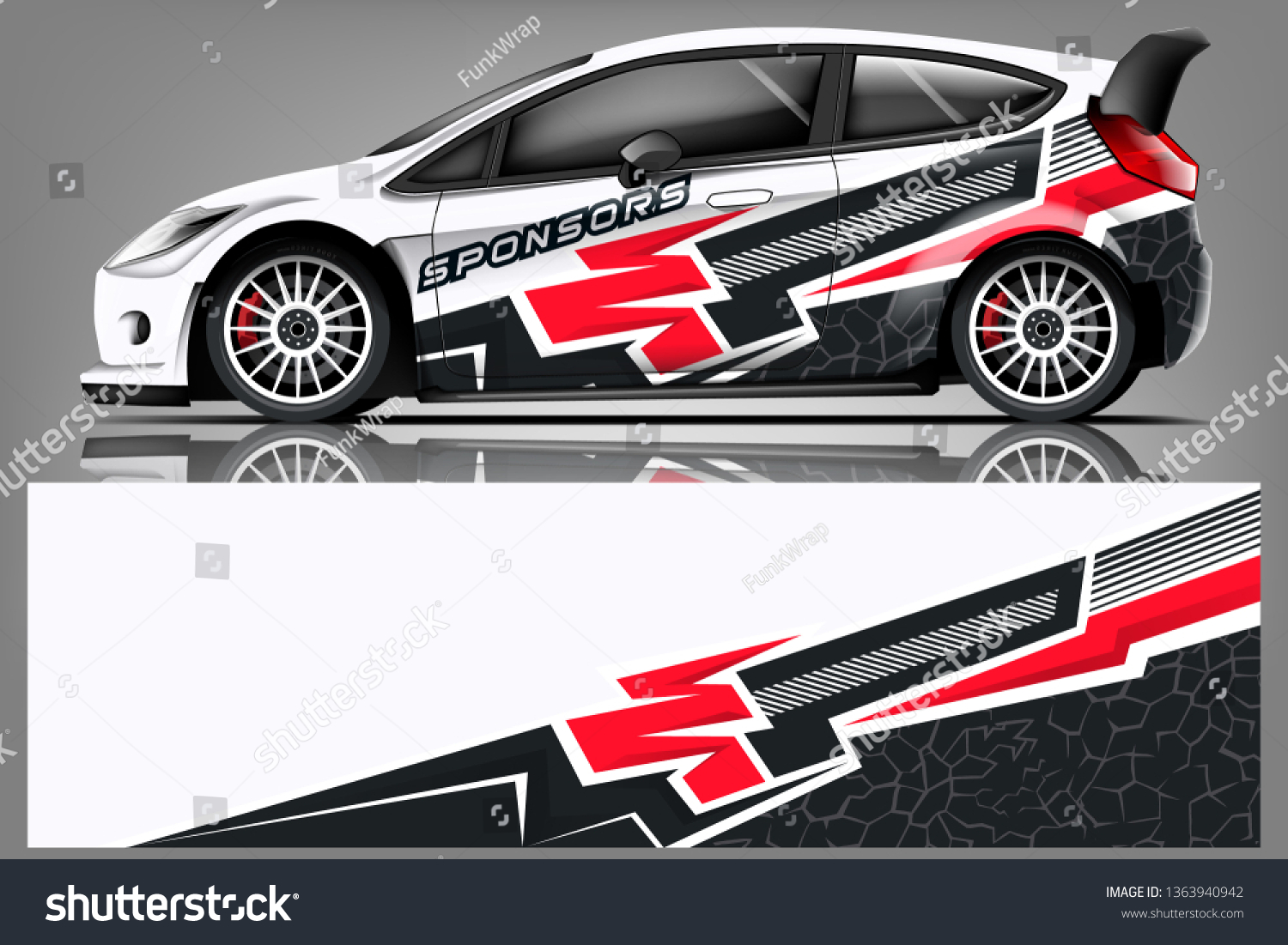 Car decal wrap design vector. Graphic abstract stripe racing background kit designs for vehicle, race car, rally, adventure and livery dekal