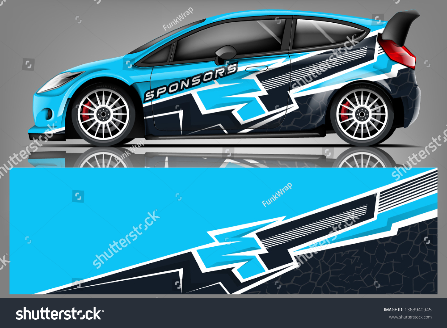 Car decal wrap design vector. Graphic abstract stripe racing background kit designs for vehicle, race car, rally, adventure and livery dekal