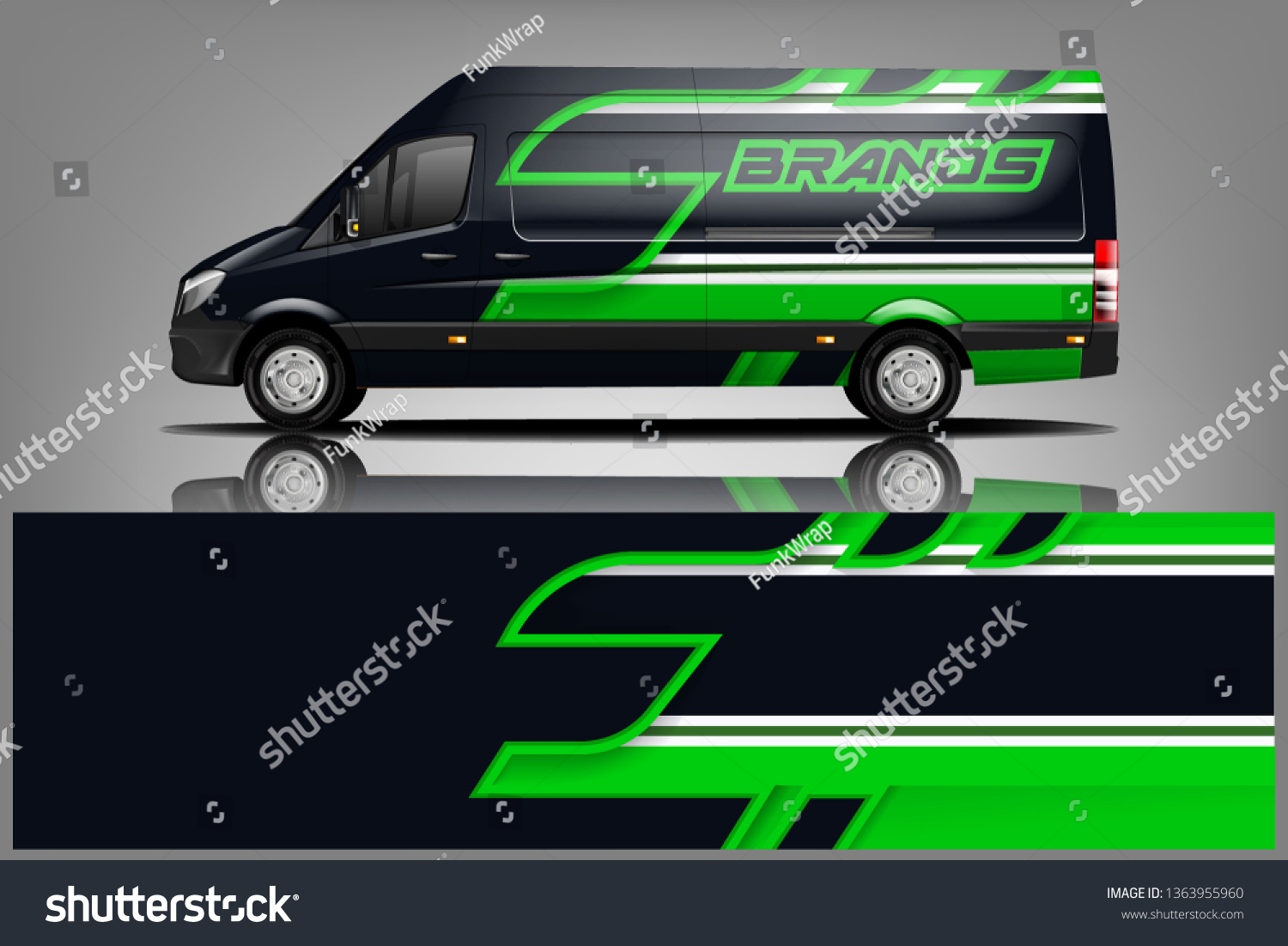 Van wrap design. Wrap, sticker and decal design for company. Vector format dekal