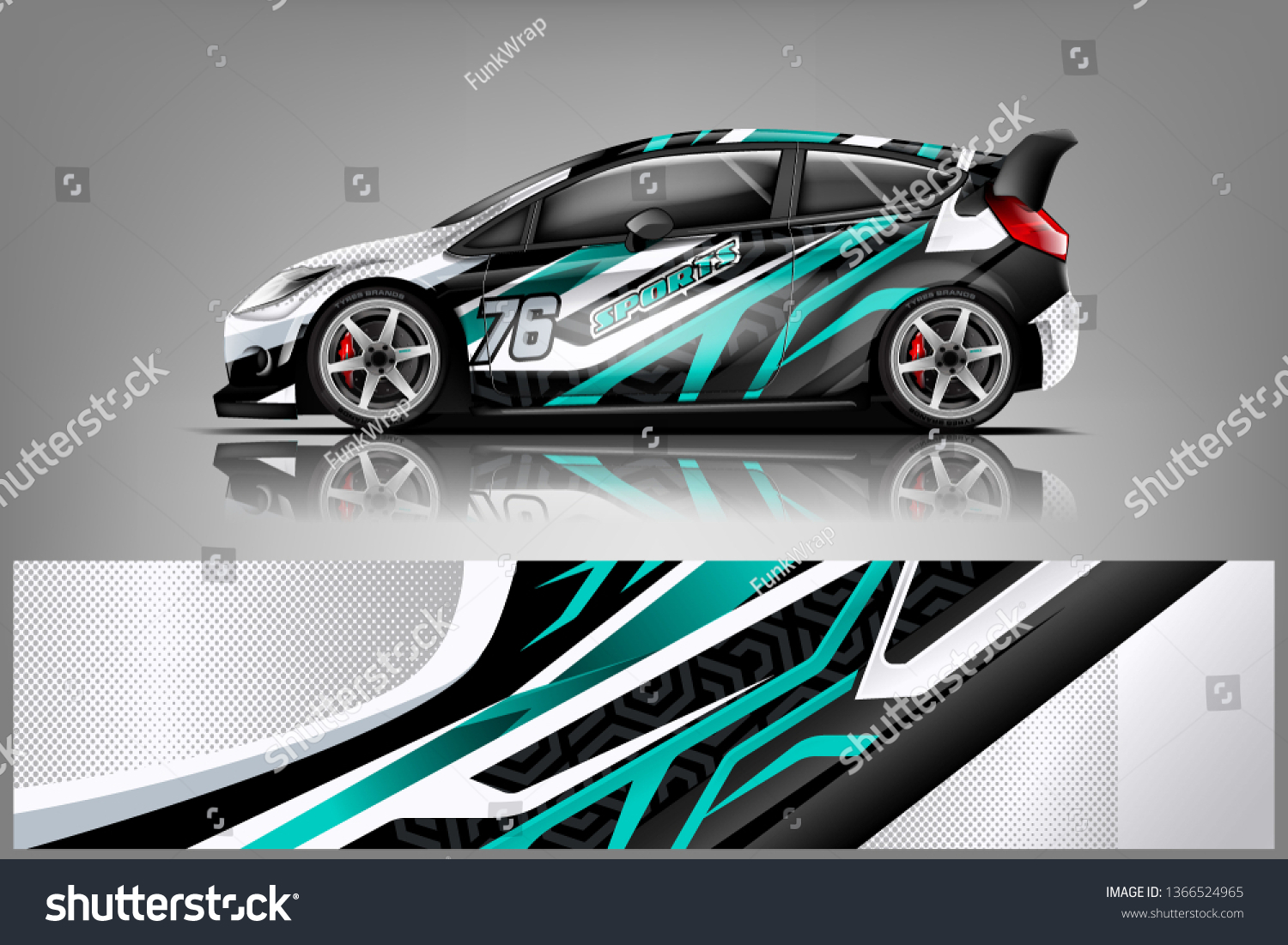 Car decal wrap design vector. Graphic abstract stripe racing background kit designs for vehicle, race car, rally, adventure and livery dekal