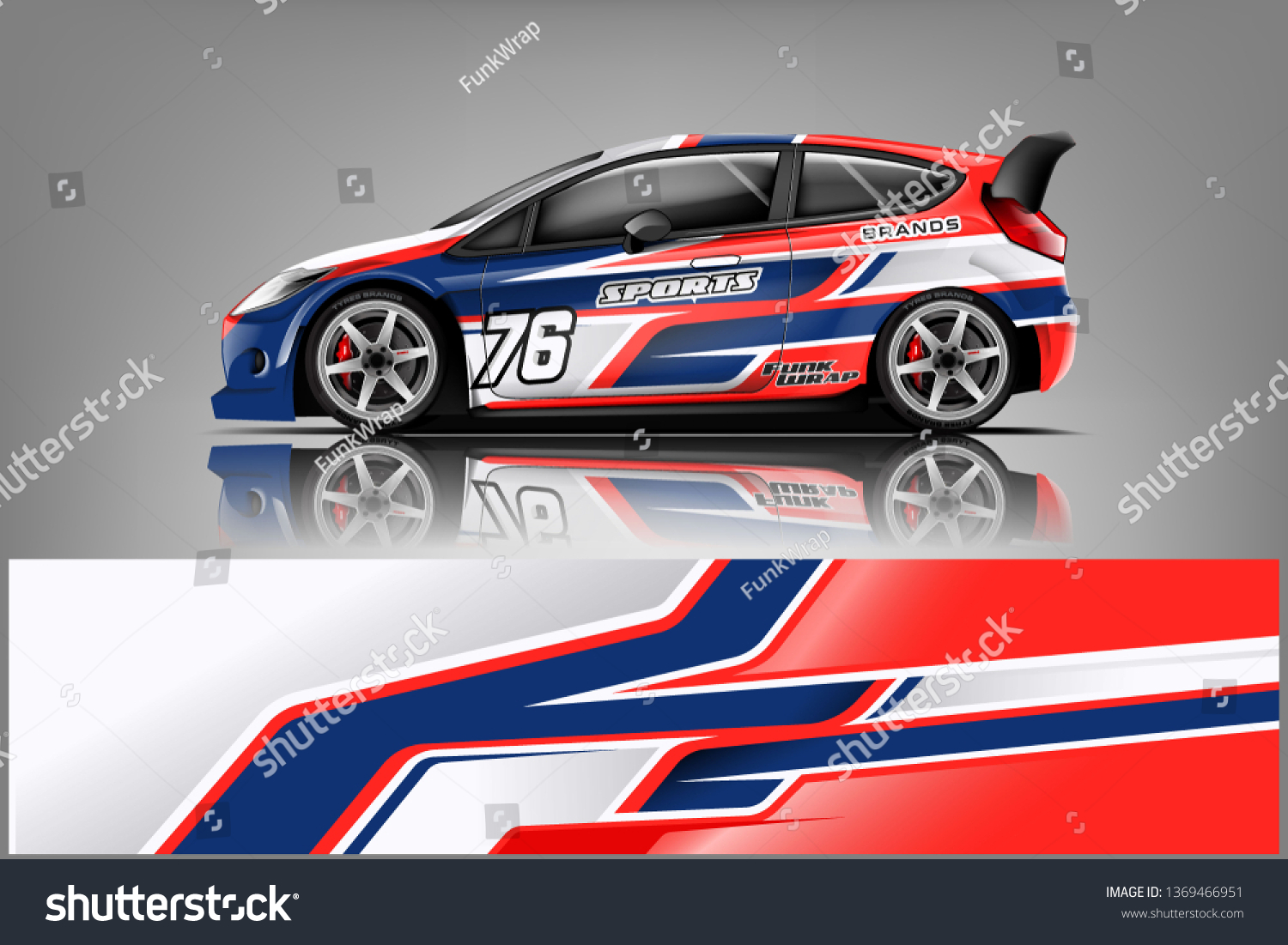 Car decal wrap design vector. Graphic abstract stripe racing background kit designs for vehicle, race car, rally, adventure and livery dekal