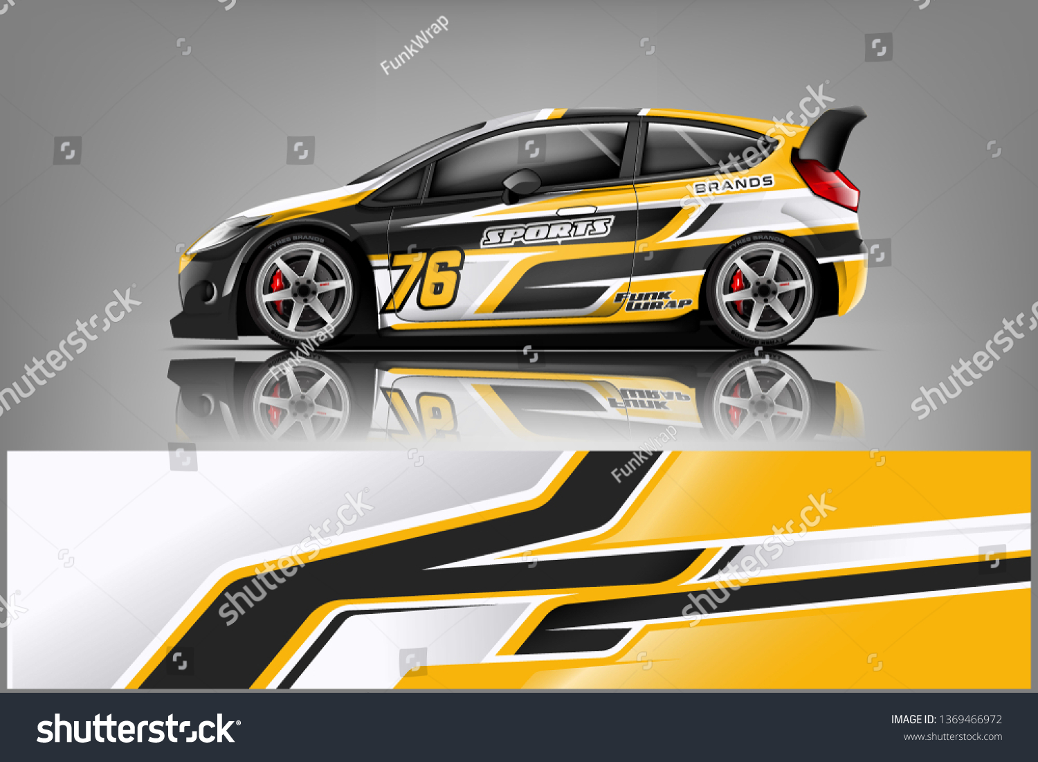 Car decal wrap design vector. Graphic abstract stripe racing background kit designs for vehicle, race car, rally, adventure and livery dekal