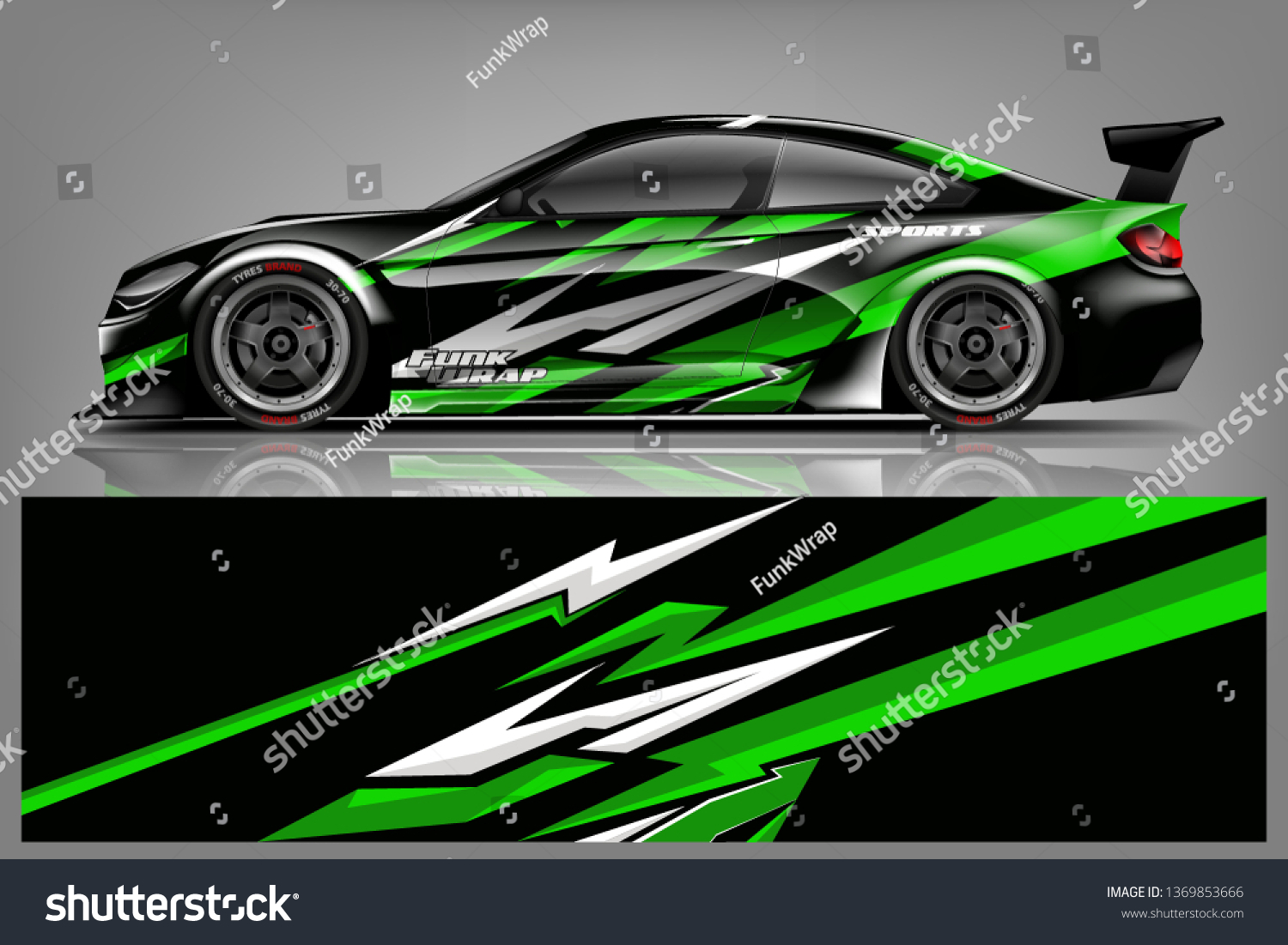Car wrap design vector, truck and cargo van decal. Graphic abstract stripe racing background designs for vehicle, rally, race, adventure and car racing livery. - Vector dekal