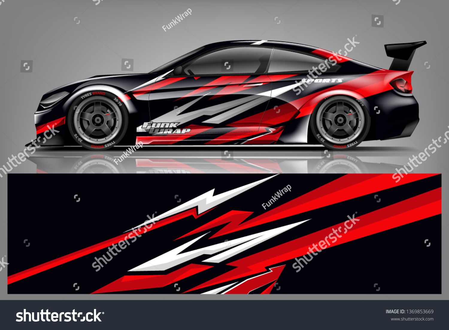 Car wrap design vector, truck and cargo van decal. Graphic abstract stripe racing background designs for vehicle, rally, race, adventure and car racing livery. - Vector dekal