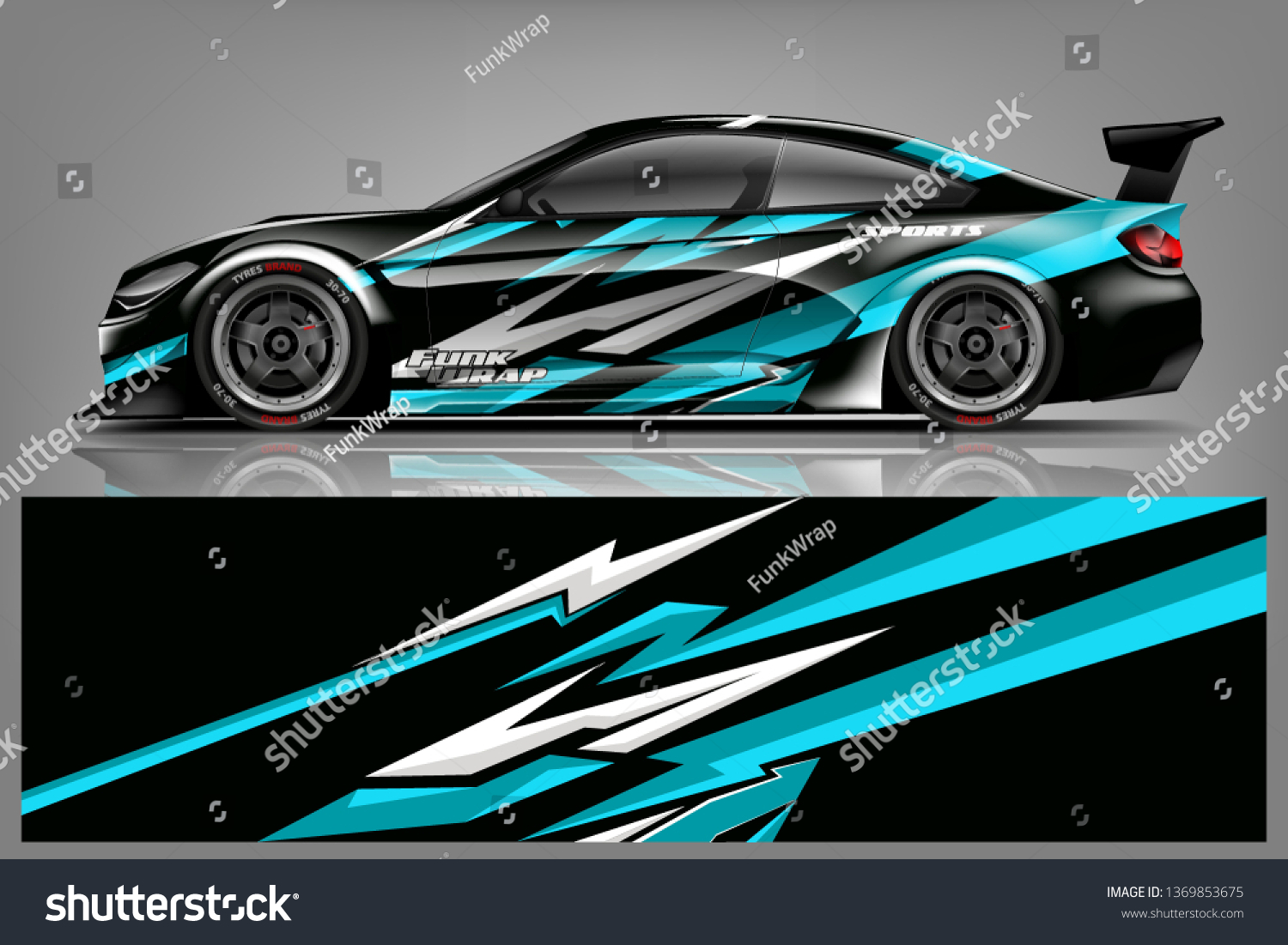 Car wrap design vector, truck and cargo van decal. Graphic abstract stripe racing background designs for vehicle, rally, race, adventure and car racing livery. - Vector dekal