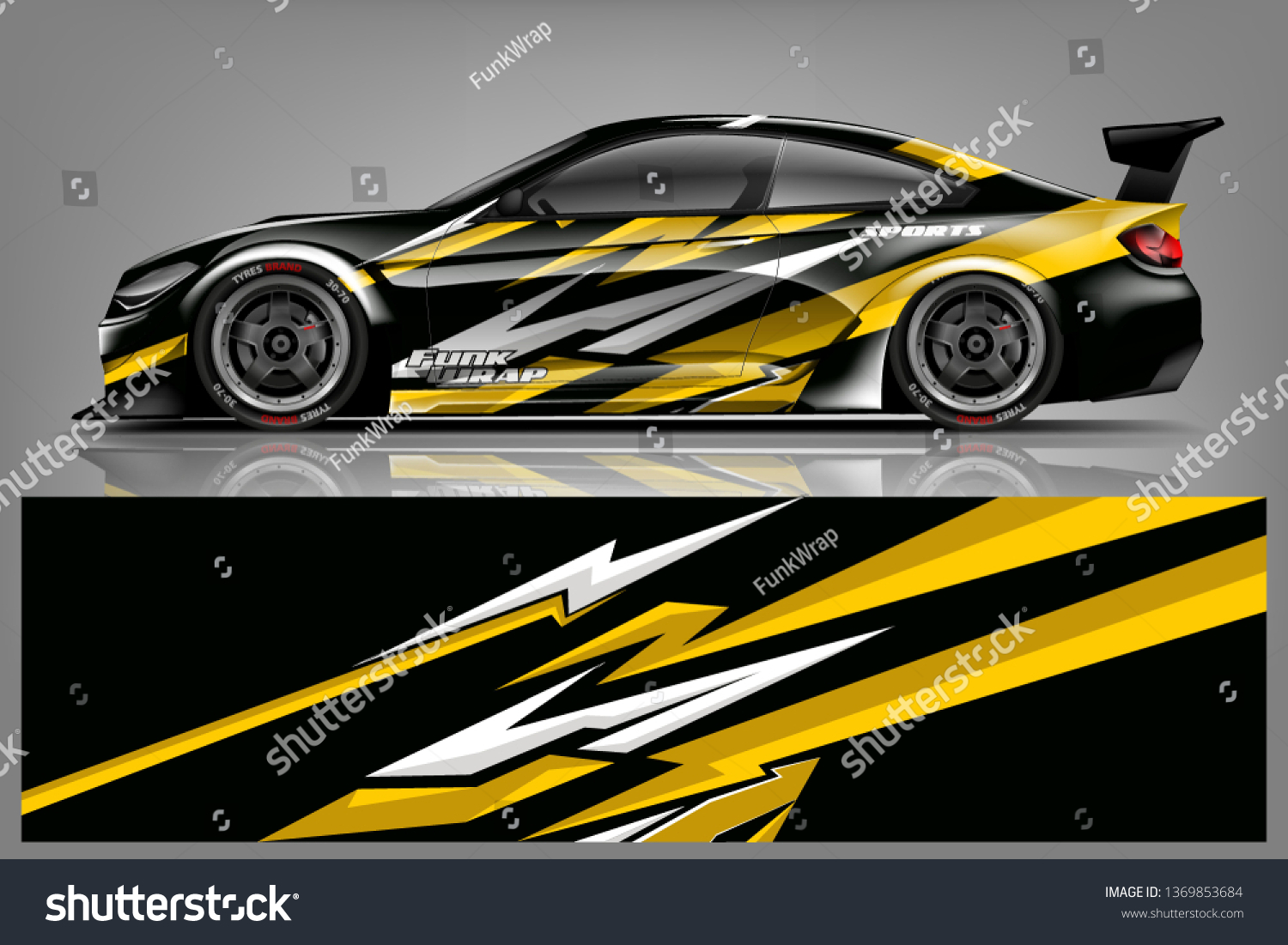 Car wrap design vector, truck and cargo van decal. Graphic abstract stripe racing background designs for vehicle, rally, race, adventure and car racing livery. - Vector dekal