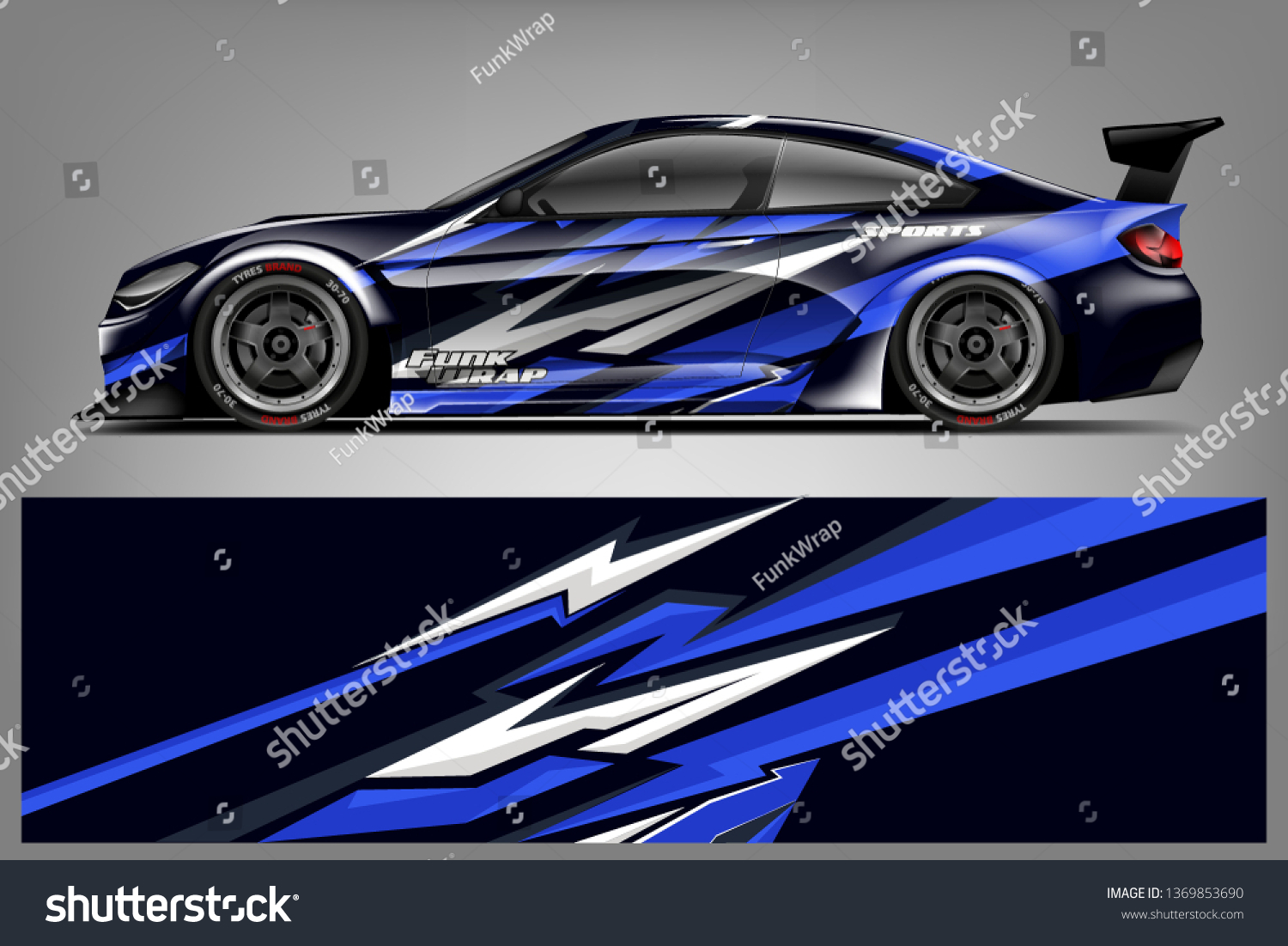 Car wrap design vector, truck and cargo van decal. Graphic abstract stripe racing background designs for vehicle, rally, race, adventure and car racing livery. - Vector dekal