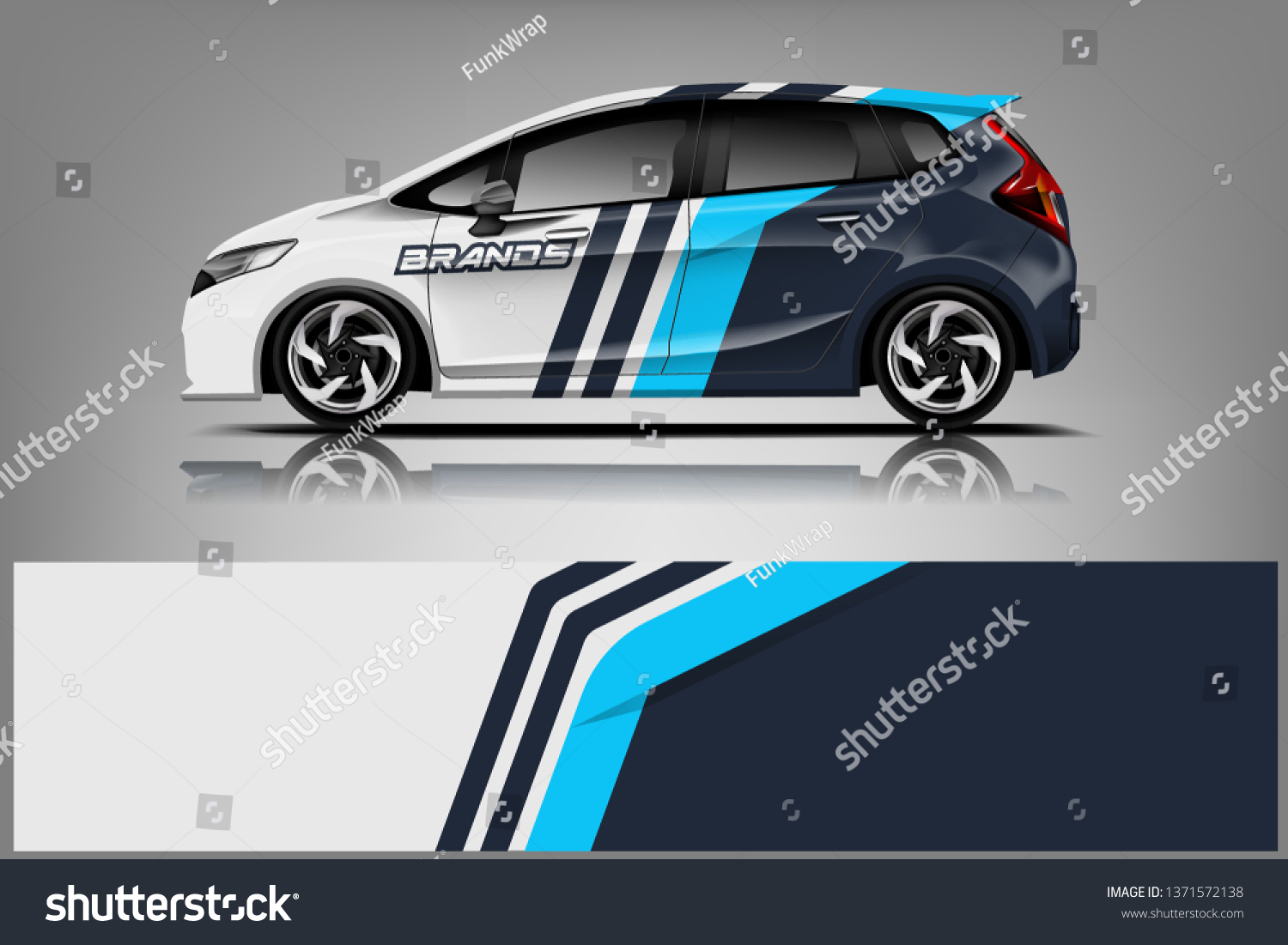 Car decal wrap design vector. Graphic abstract stripe racing background kit designs for vehicle, race car, rally, adventure and livery dekal