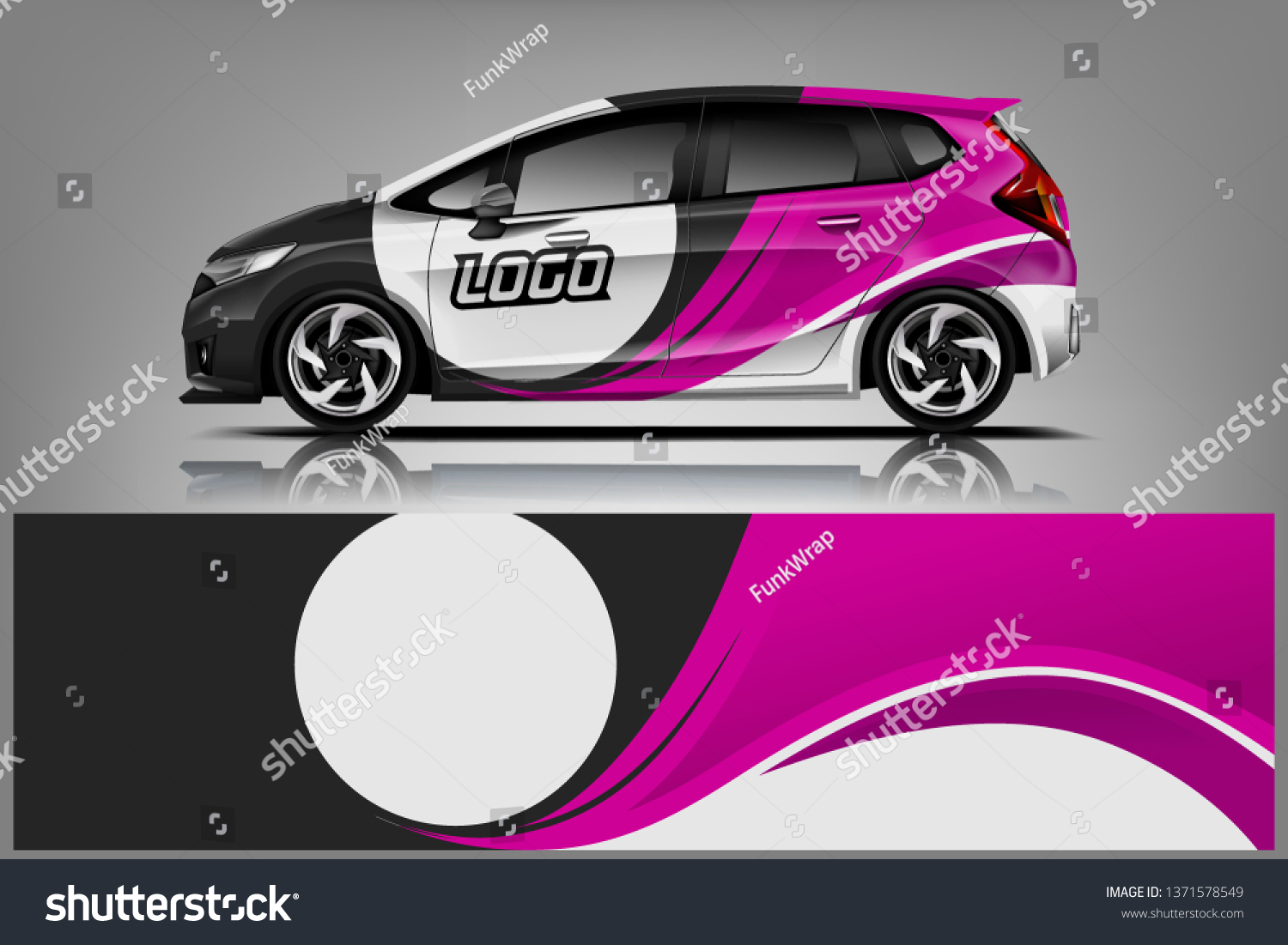 Car decal wrap design vector. Graphic abstract stripe racing background kit designs for vehicle, race car, rally, adventure and livery dekal