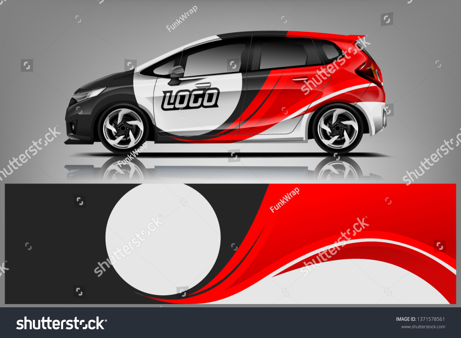 Car decal wrap design vector. Graphic abstract stripe racing background kit designs for vehicle, race car, rally, adventure and livery dekal