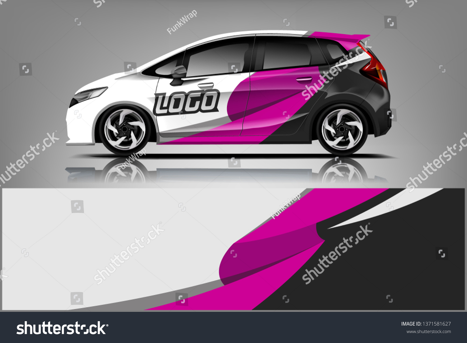 Car decal wrap design vector. Graphic abstract stripe racing background kit designs for vehicle, race car, rally, adventure and livery dekal