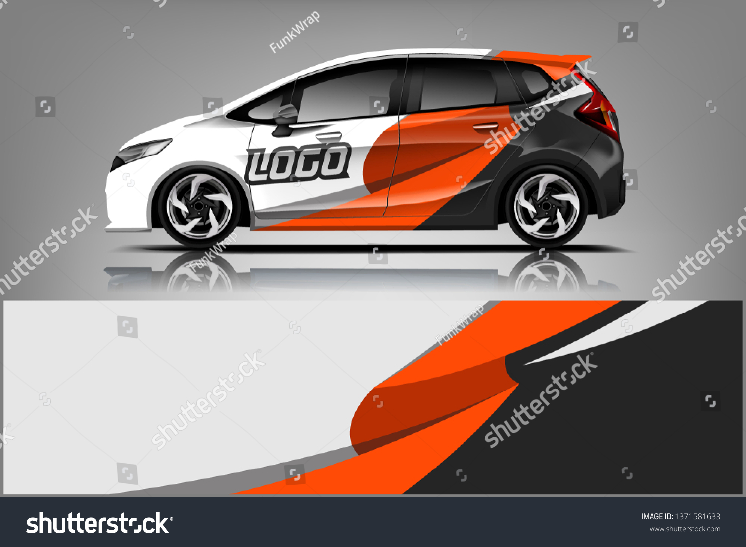Car decal wrap design vector. Graphic abstract stripe racing background kit designs for vehicle, race car, rally, adventure and livery dekal