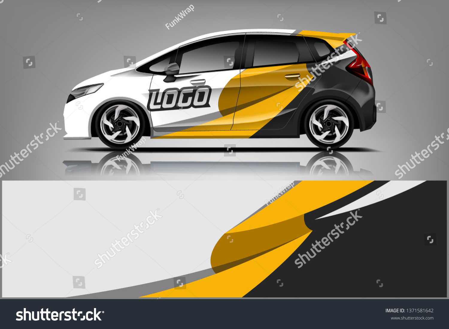 Car decal wrap design vector. Graphic abstract stripe racing background kit designs for vehicle, race car, rally, adventure and livery dekal