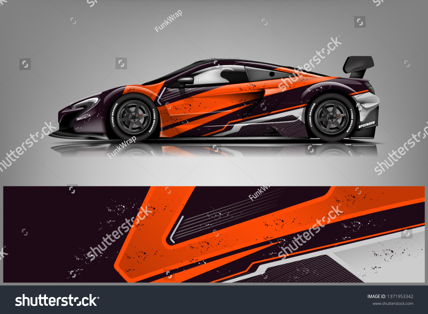 Sport car racing wrap design. vector design dekal