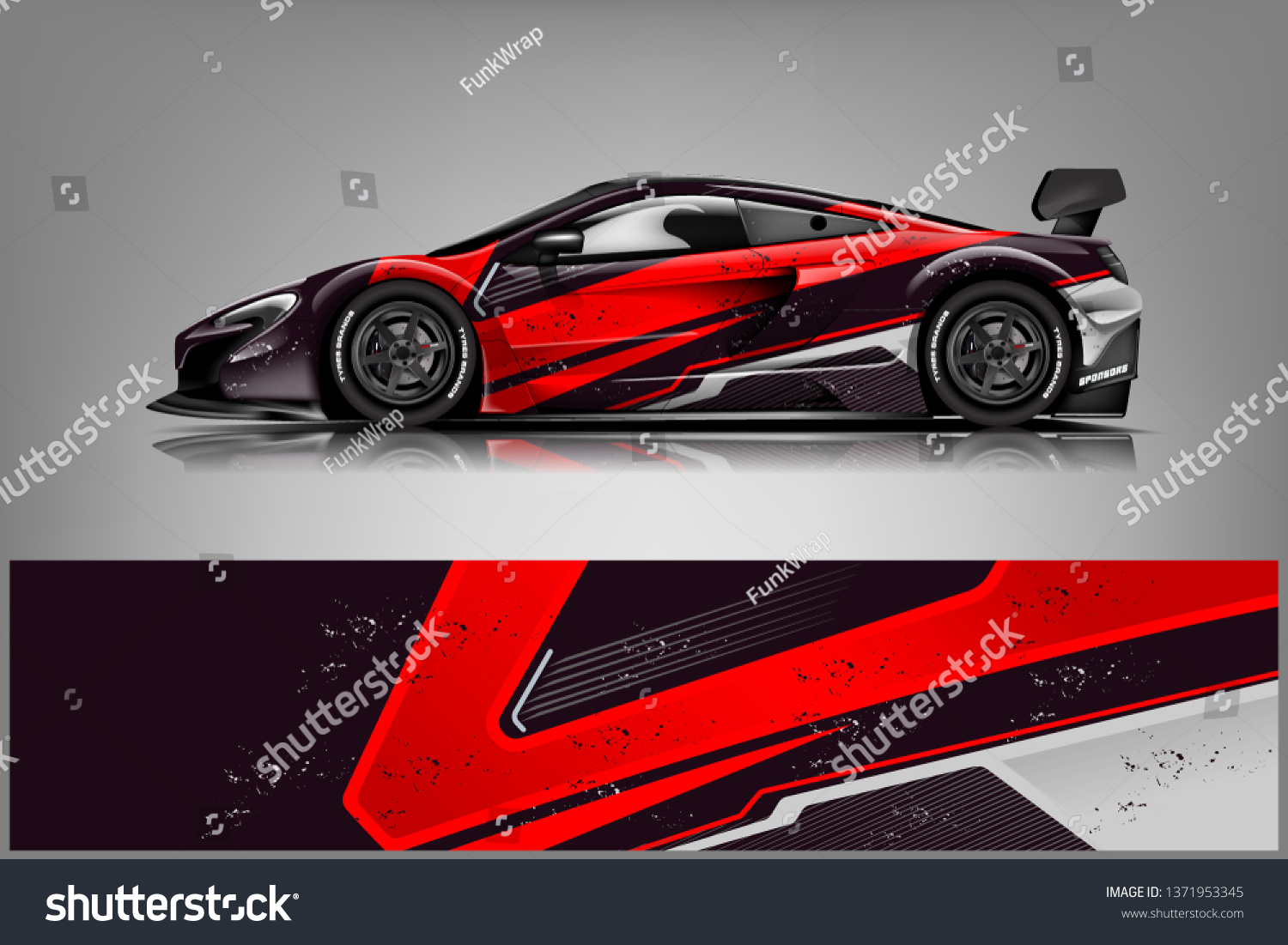 Sport car racing wrap design. vector design dekal