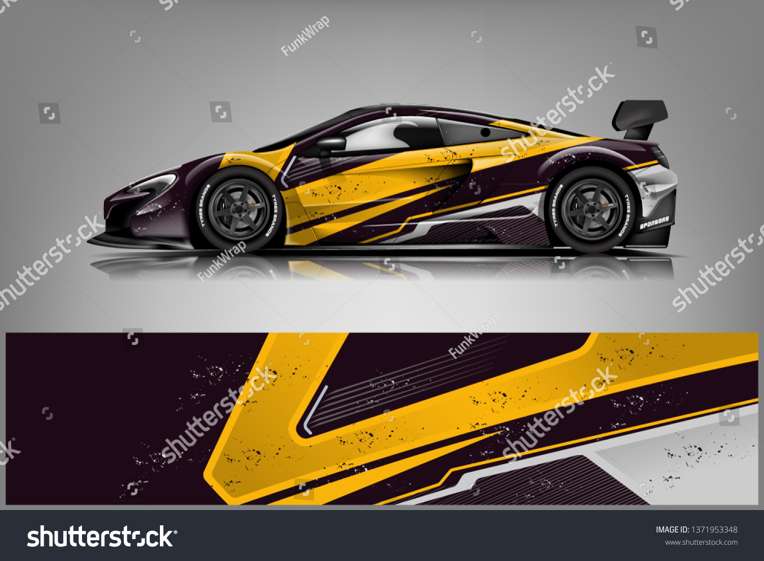 Sport car racing wrap design. vector design dekal