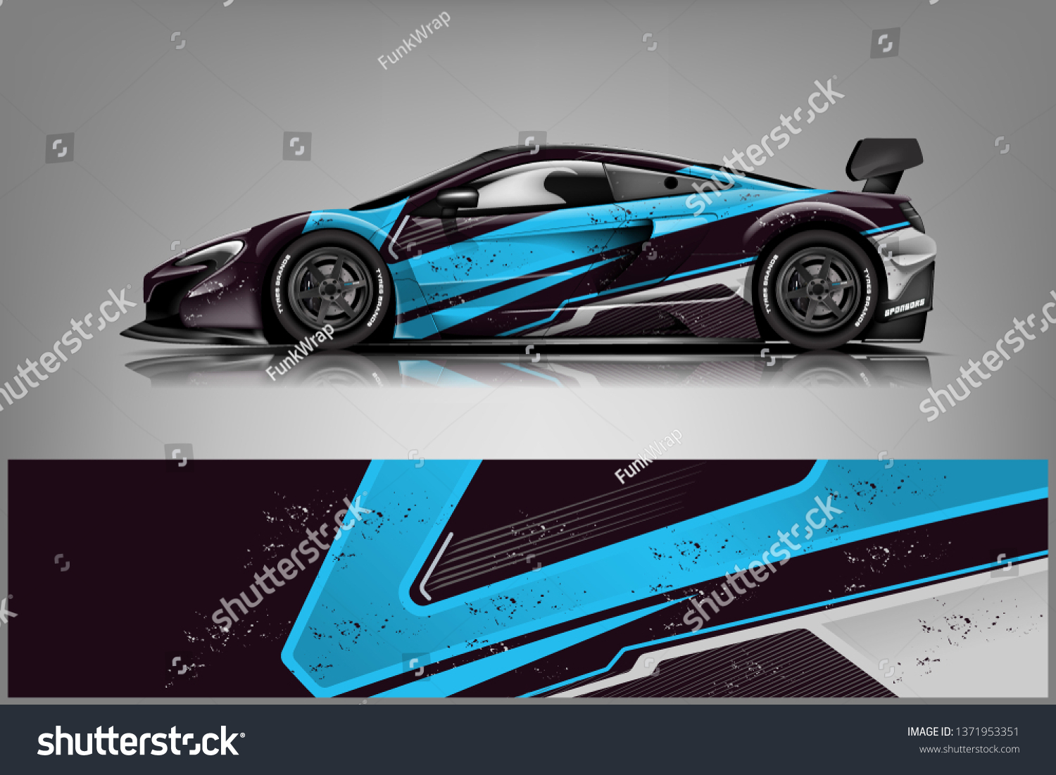 Sport car racing wrap design. vector design dekal