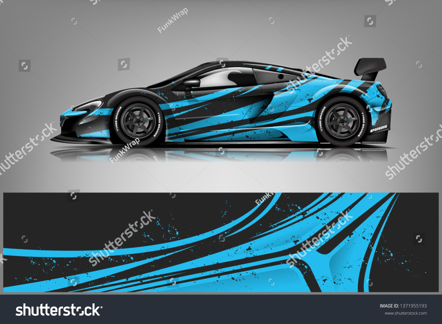 Car decal wrap design vector. Graphic abstract stripe racing background kit designs for vehicle, race car, rally, adventure and livery dekal