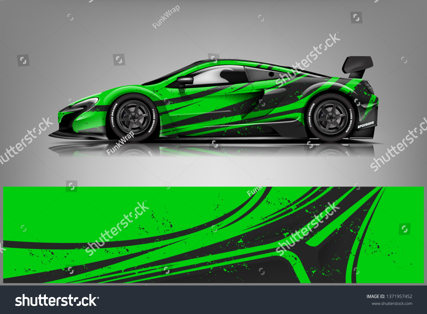 Car decal wrap design vector. Graphic abstract stripe racing background kit designs for vehicle, race car, rally, adventure and livery dekal