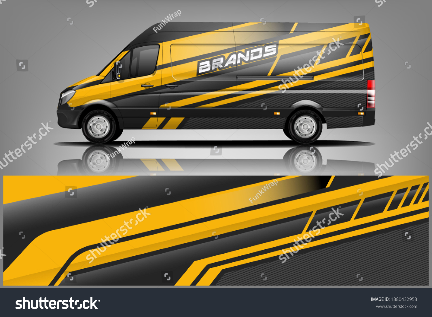 Van wrap design. Wrap, sticker and decal design for company. Vector format dekal