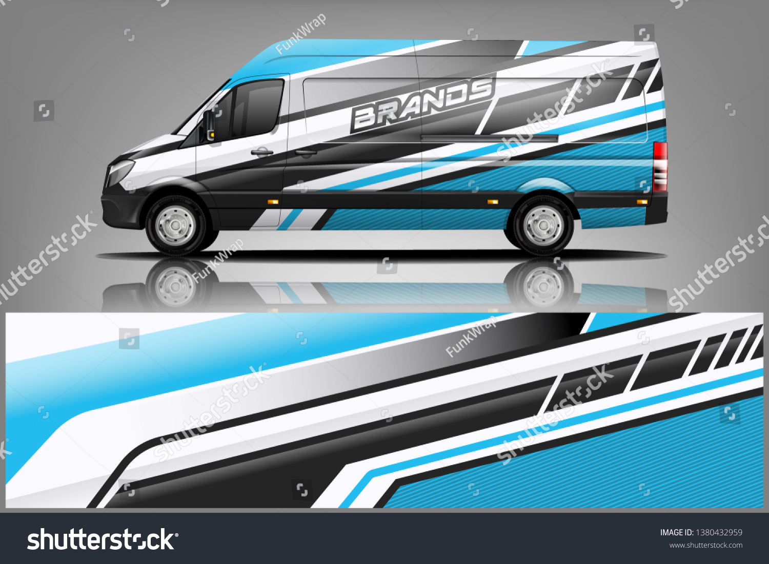 Van wrap design. Wrap, sticker and decal design for company. Vector format dekal