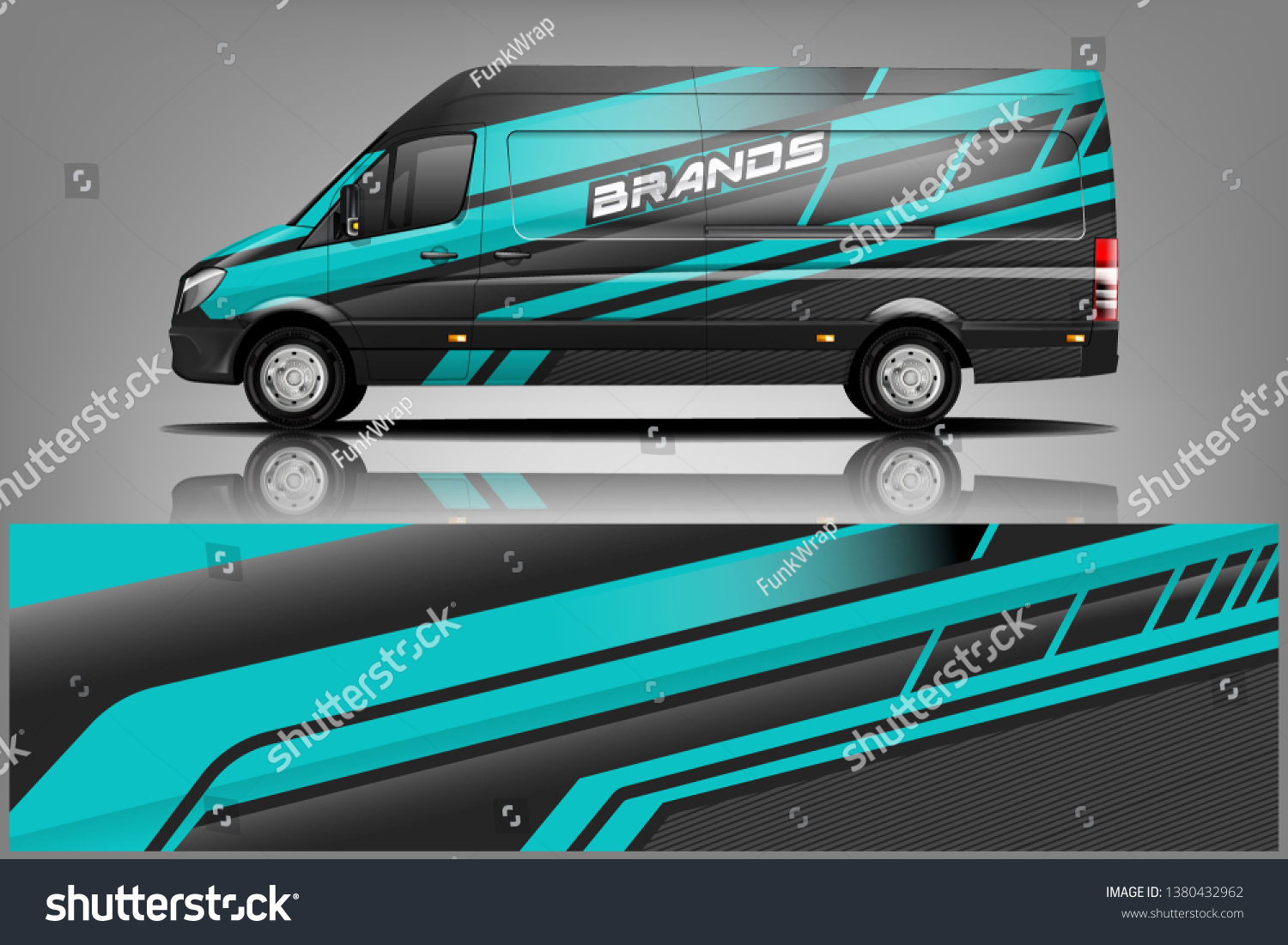 Van wrap design. Wrap, sticker and decal design for company. Vector format dekal