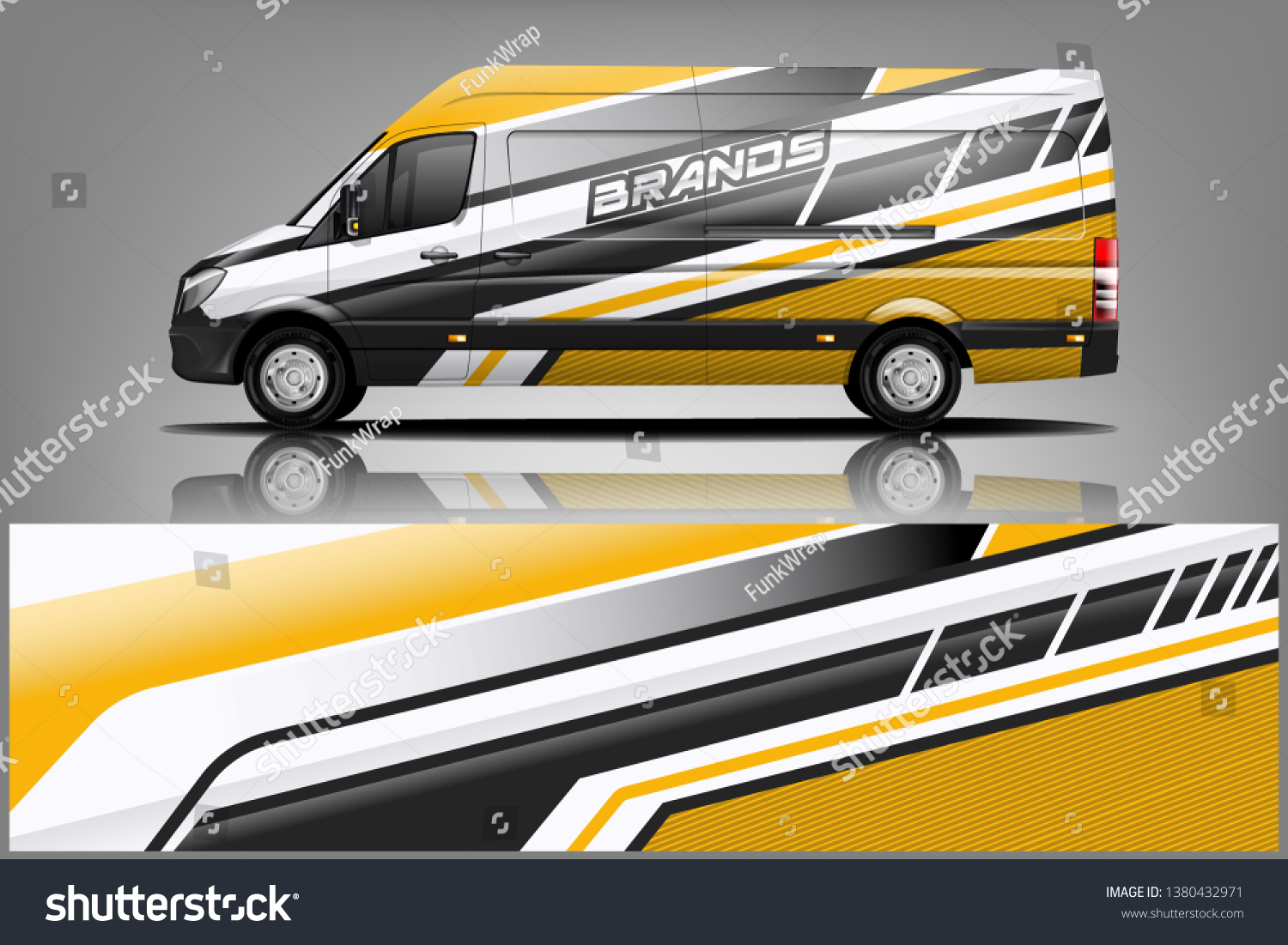 Van wrap design. Wrap, sticker and decal design for company. Vector format dekal
