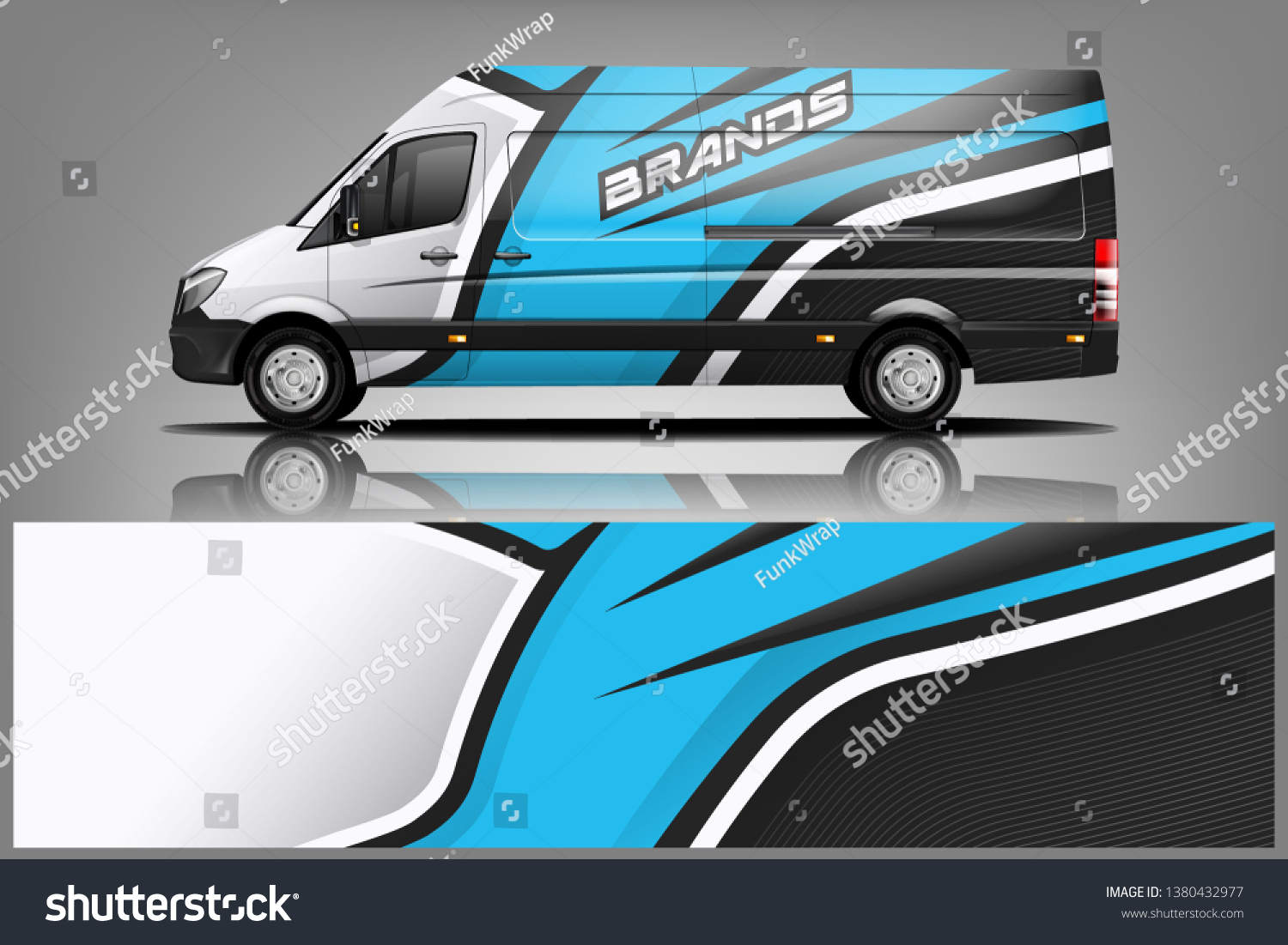 Van wrap design. Wrap, sticker and decal design for company. Vector format dekal