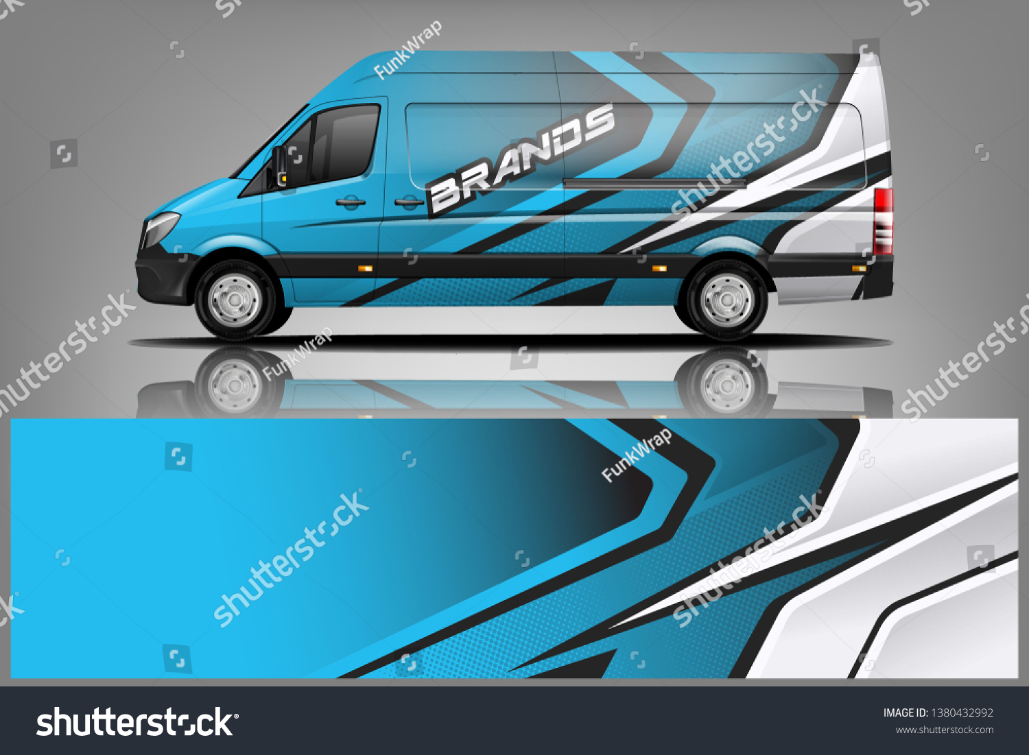 Van wrap design. Wrap, sticker and decal design for company. Vector format dekal