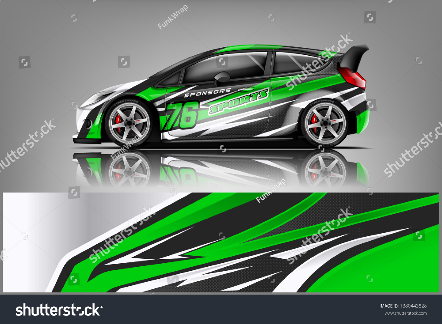 Car decal wrap design vector. Graphic abstract stripe racing background kit designs for vehicle, race car, rally, adventure and livery dekal
