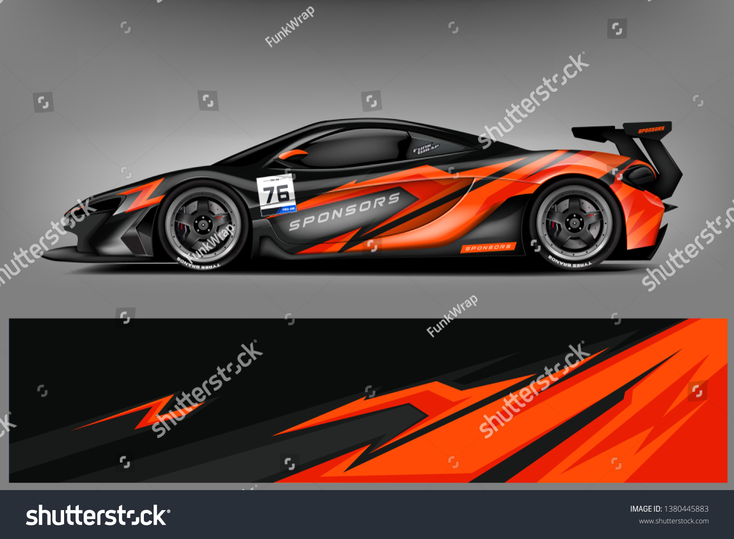 Car wrap design vector, truck and cargo van decal. Graphic abstract stripe racing background designs for vehicle, rally, race, adventure and car racing livery. - Vector