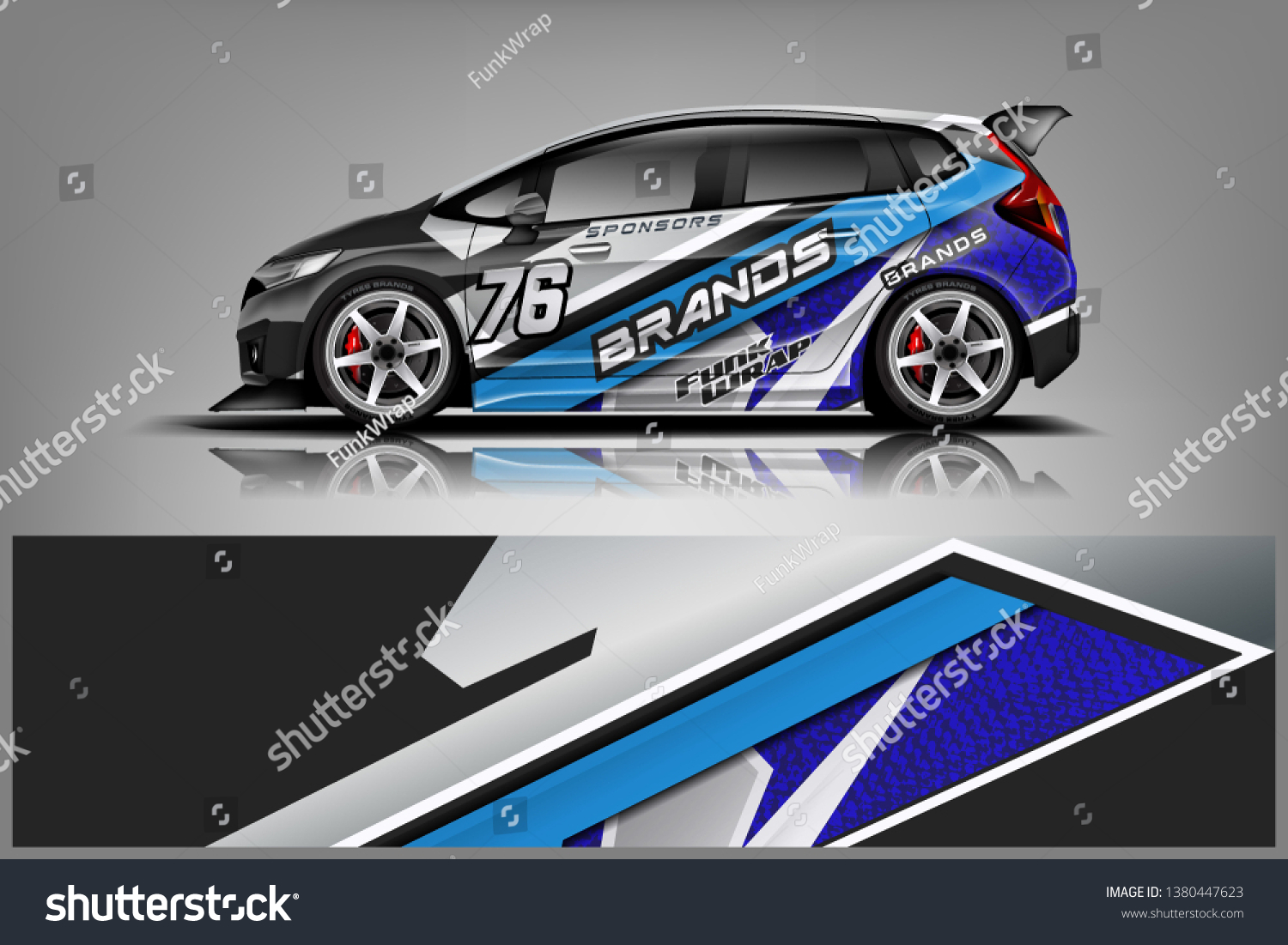 Car wrap design vector, truck and cargo van decal. Graphic abstract stripe racing background designs for vehicle, rally, race, adventure and car racing livery dekal