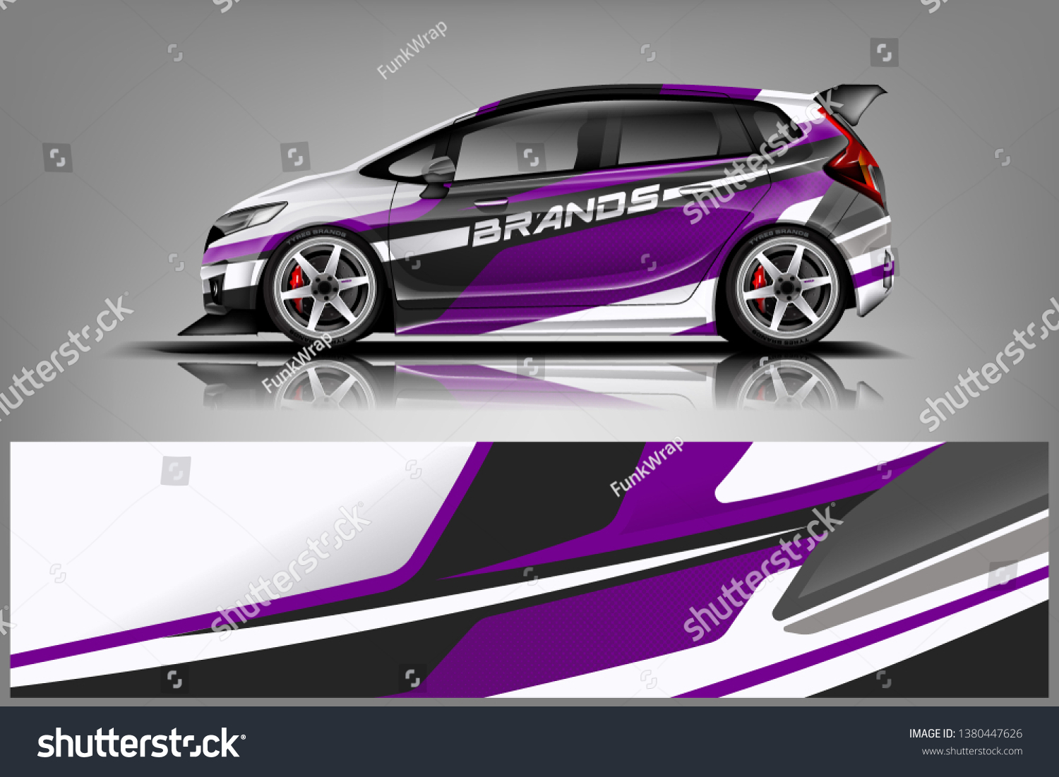 Car wrap design vector, truck and cargo van decal. Graphic abstract stripe racing background designs for vehicle, rally, race, adventure and car racing livery dekal