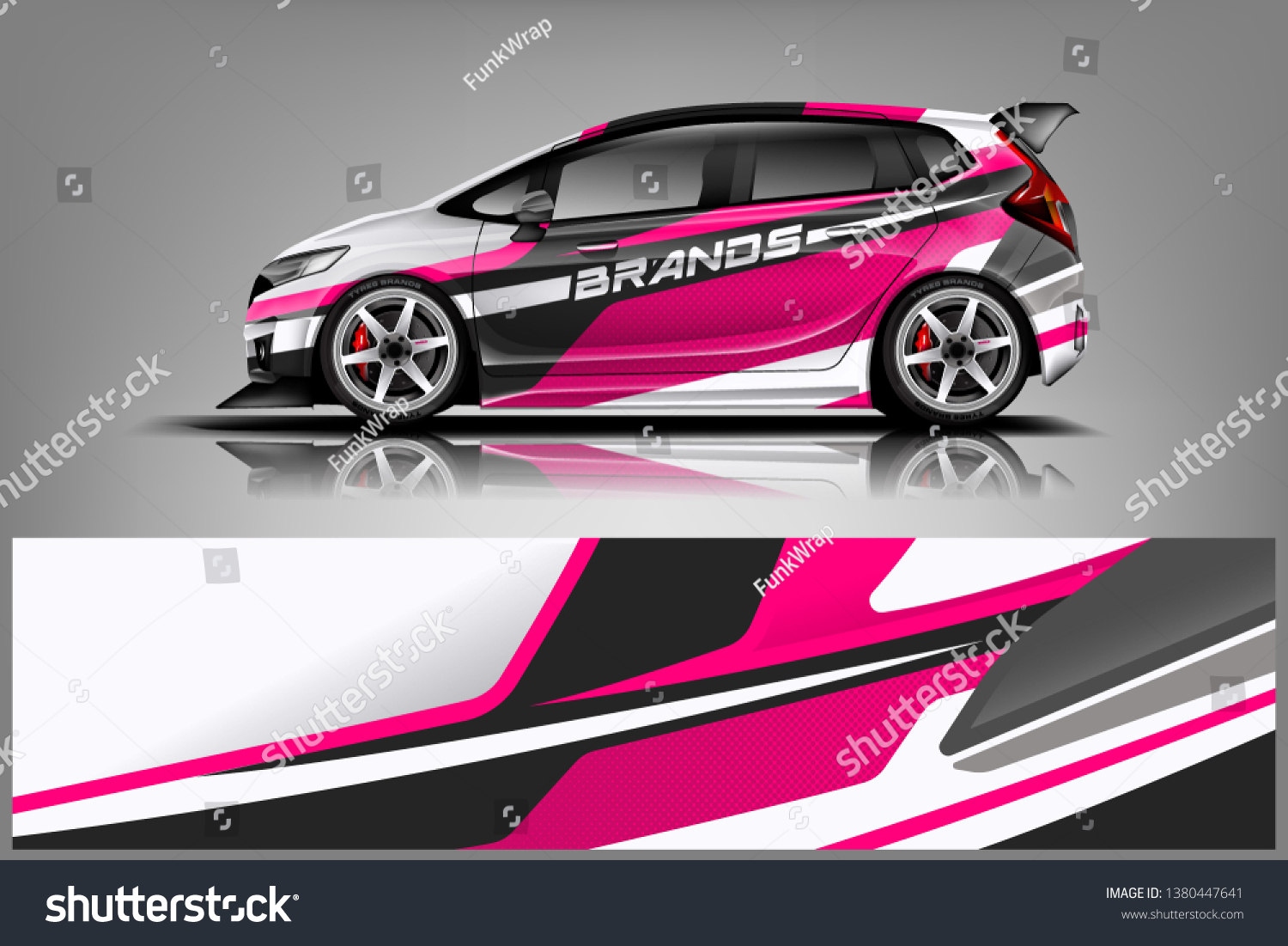 Car wrap design vector, truck and cargo van decal. Graphic abstract stripe racing background designs for vehicle, rally, race, adventure and car racing livery dekal