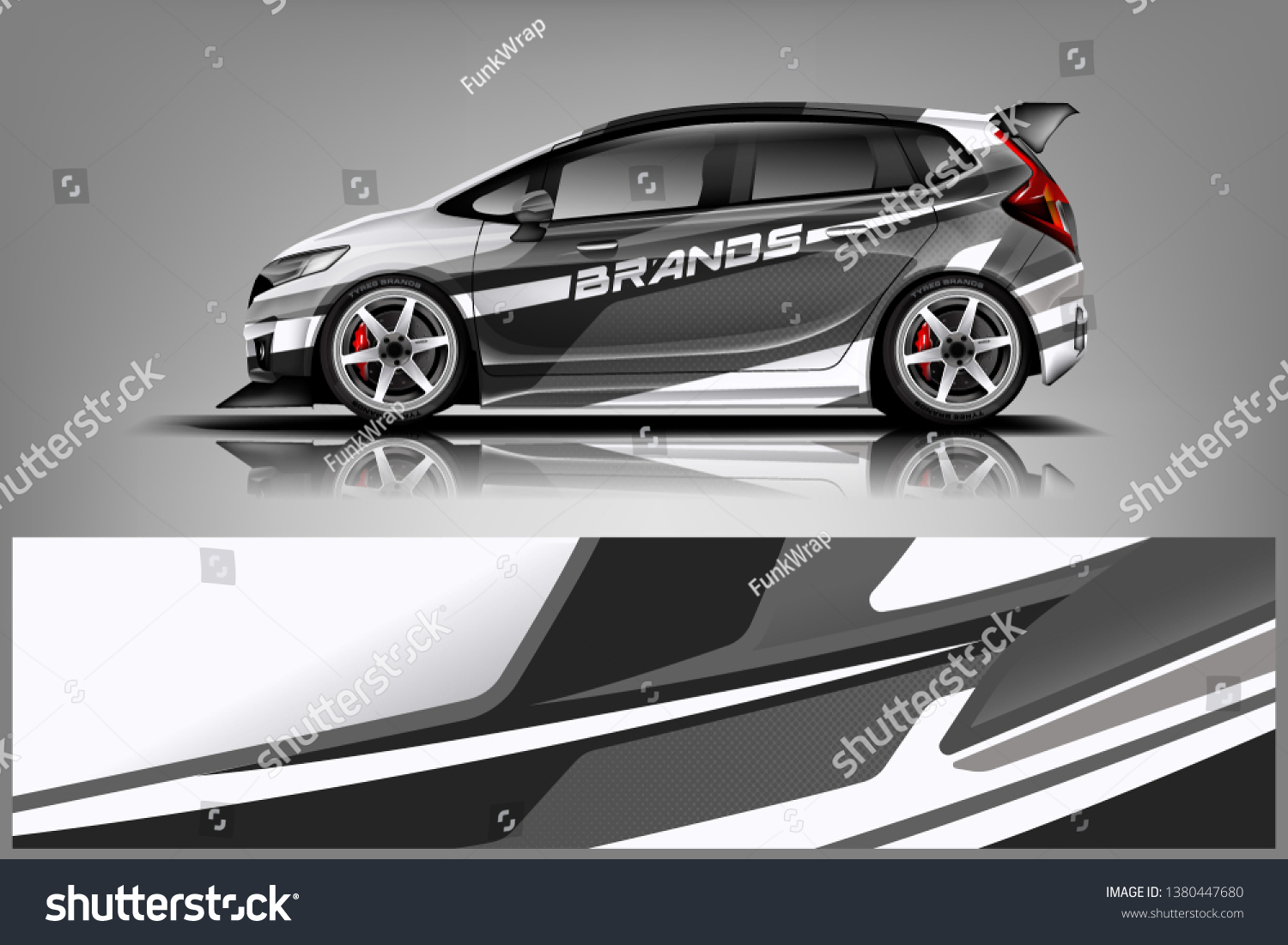 Car wrap design vector, truck and cargo van decal. Graphic abstract stripe racing background designs for vehicle, rally, race, adventure and car racing livery dekal