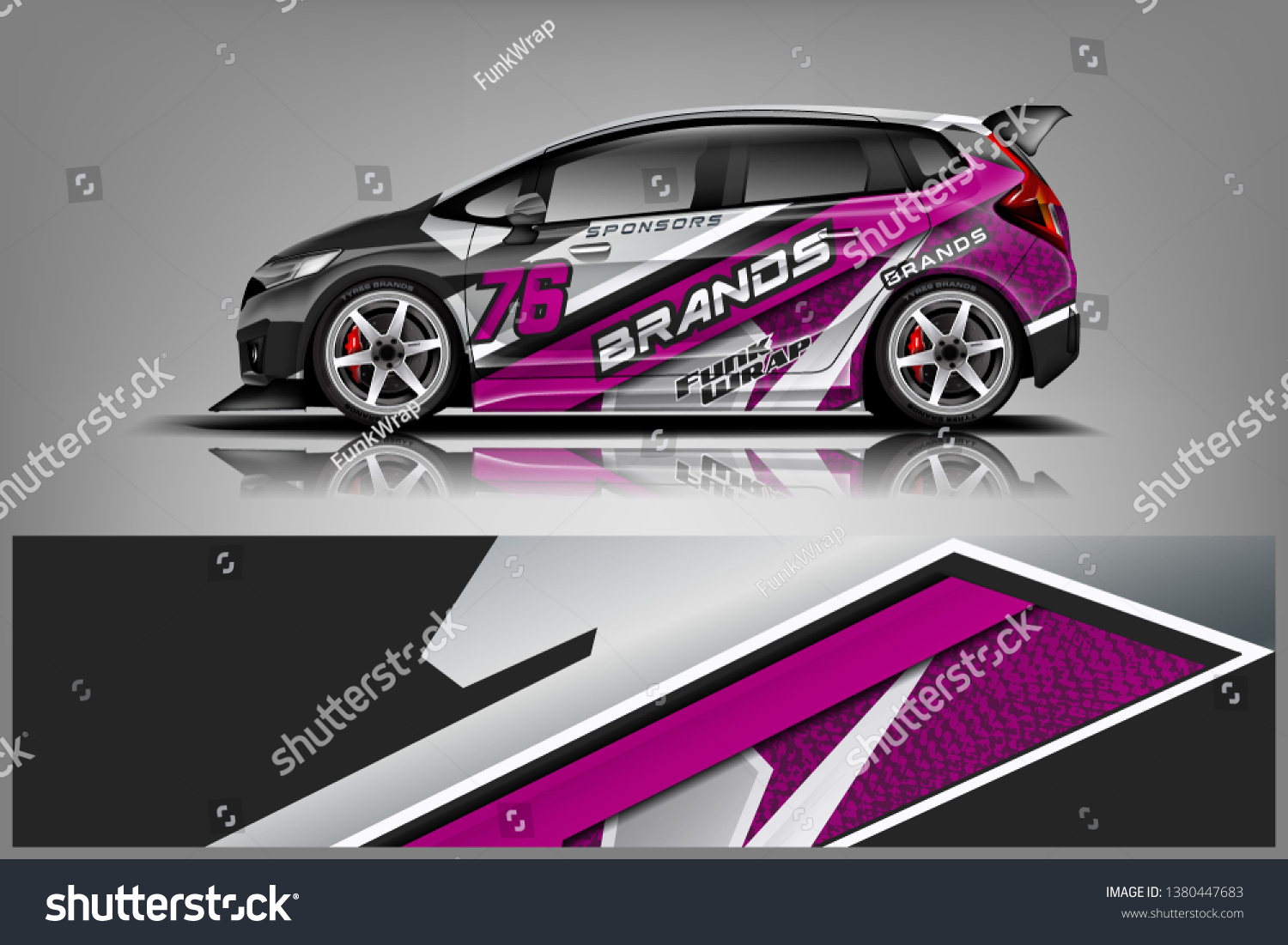 Car wrap design vector, truck and cargo van decal. Graphic abstract stripe racing background designs for vehicle, rally, race, adventure and car racing livery dekal